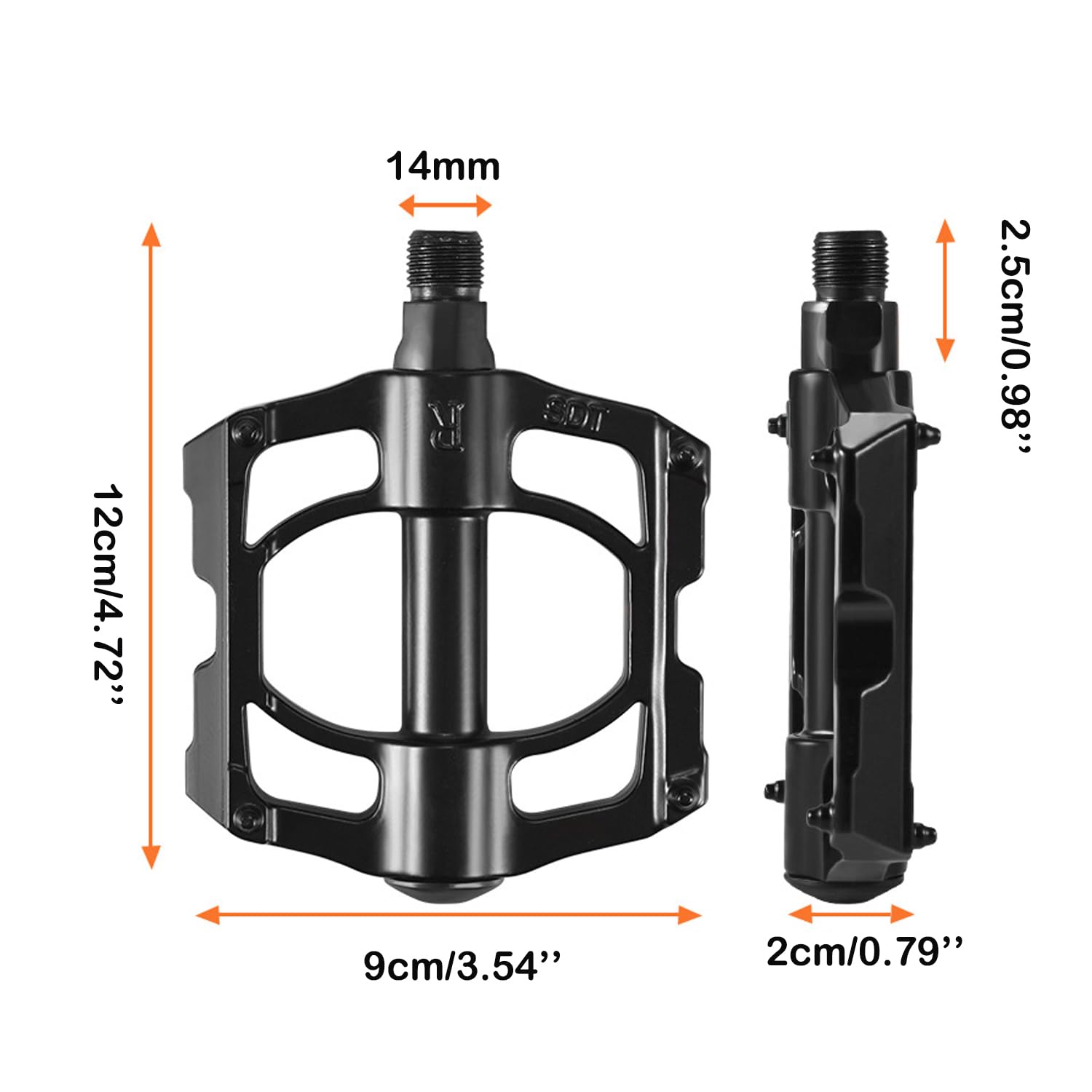 YSYONBOE Mountain Bike Pedals, 3 Sealed Bearings Bicycle Pedals 9/16" Threads Bike Flat Pedal - Image 4