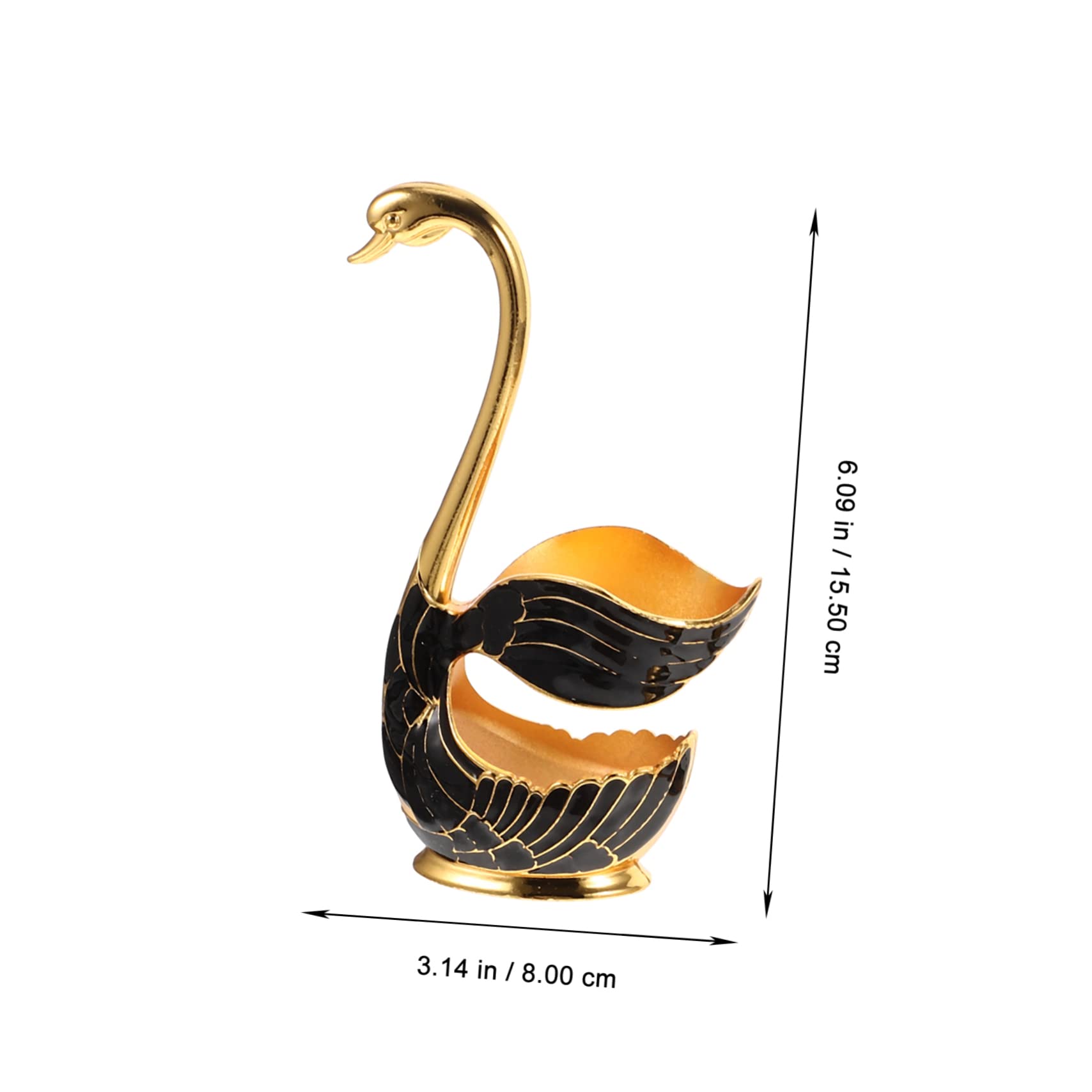 OUNONA Ensemble Élégant De 6 Cuillères Métal En Forme De Cygne Avec Support De Rangement – Style Rétro Chic Pour Desserts Et Apéritifs