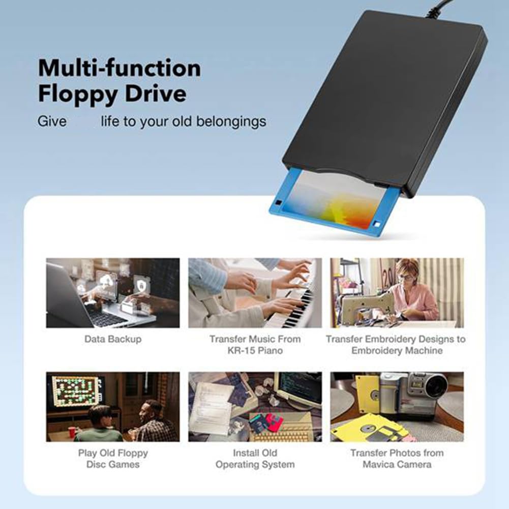 Lettore di Floppy Disk da 3,5 Pollici, Lettore di Floppy Disk Esterno USB Tipo A&C per Laptop