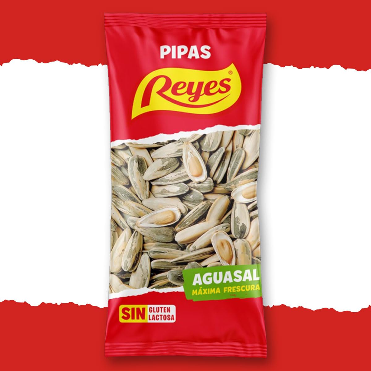 Pipas Reyes Caja 15 Bolsas x 80g Pipas Girasol Tostadas con Sal Frutos Secos Naturales Snack Saludable Aperitivo Clásico Español