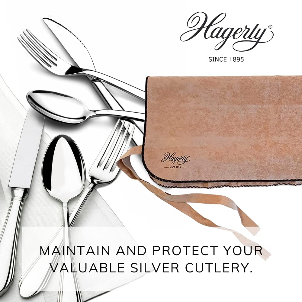 Hagerty Silver Guard Cutlery Roll Custodia per posate d'argento e placcate 46,5x51 cm I Pratica custodia antiossidante posate d'argento I Portaposate da 12 per coltelli