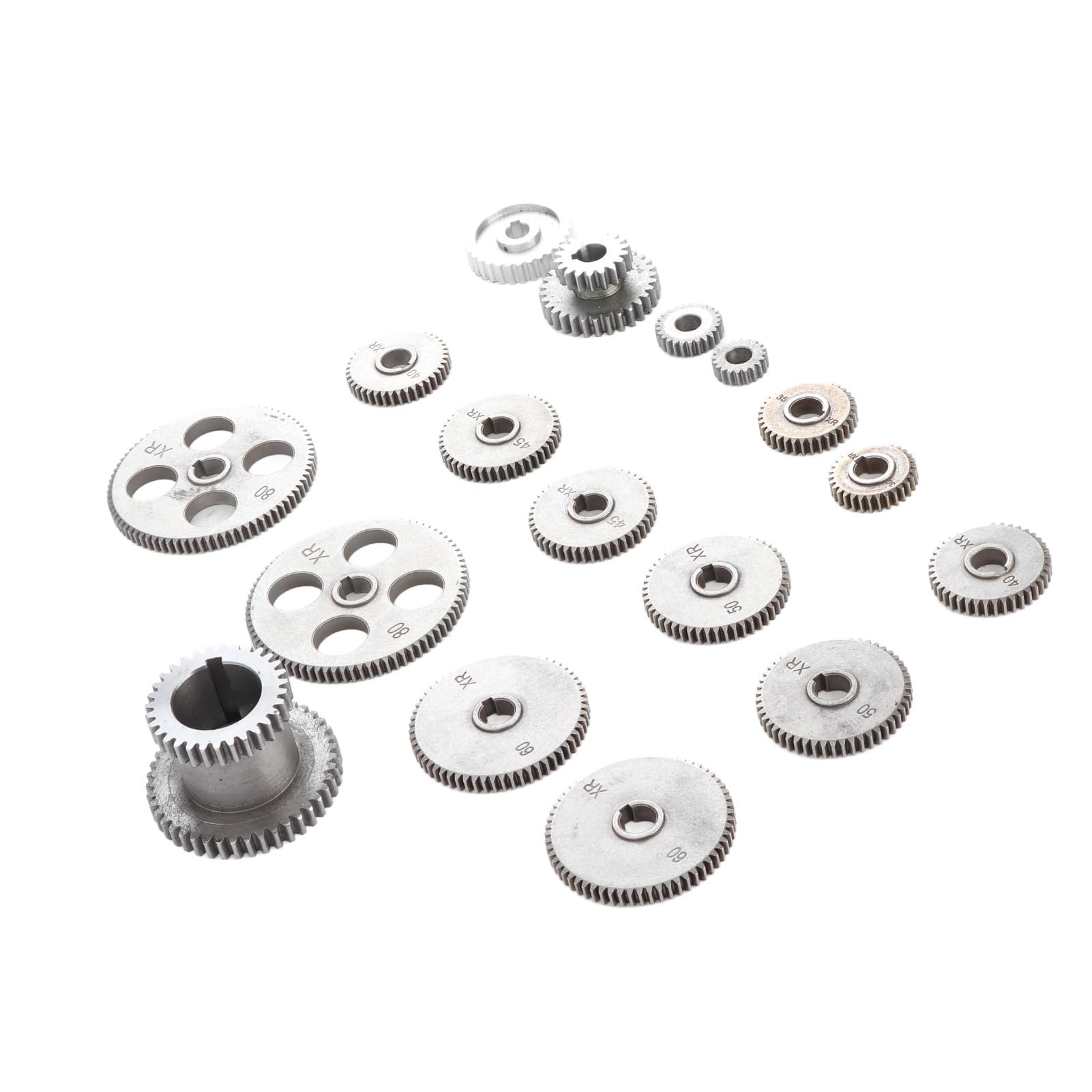 Set di Ingranaggi per Tornio Kit di Ingranaggi in Metallo Alto, 18 Pezzi per Mini Tornio CJ0618, Materiale Durevole HT250, Perfetto per gli Appassionati di Taglio dei Metalli