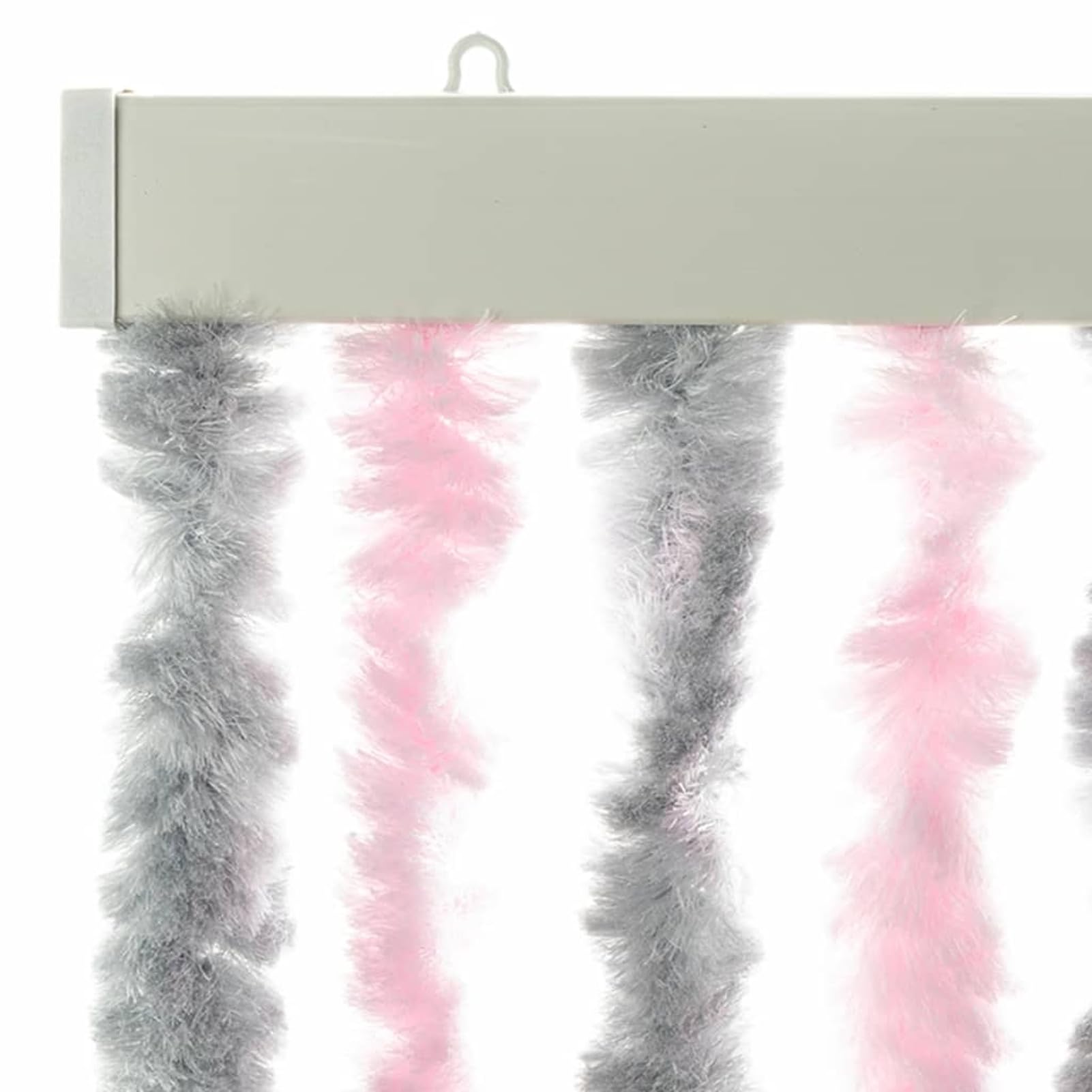 Tenda Antimosche Grigio Argento e Rosa 100x200 cm in Ciniglia,Tenda Antimosche per Finestre e Porte Leggera Resistente all'Acqua Silenziosa Zanzariera Antiisetti-377364