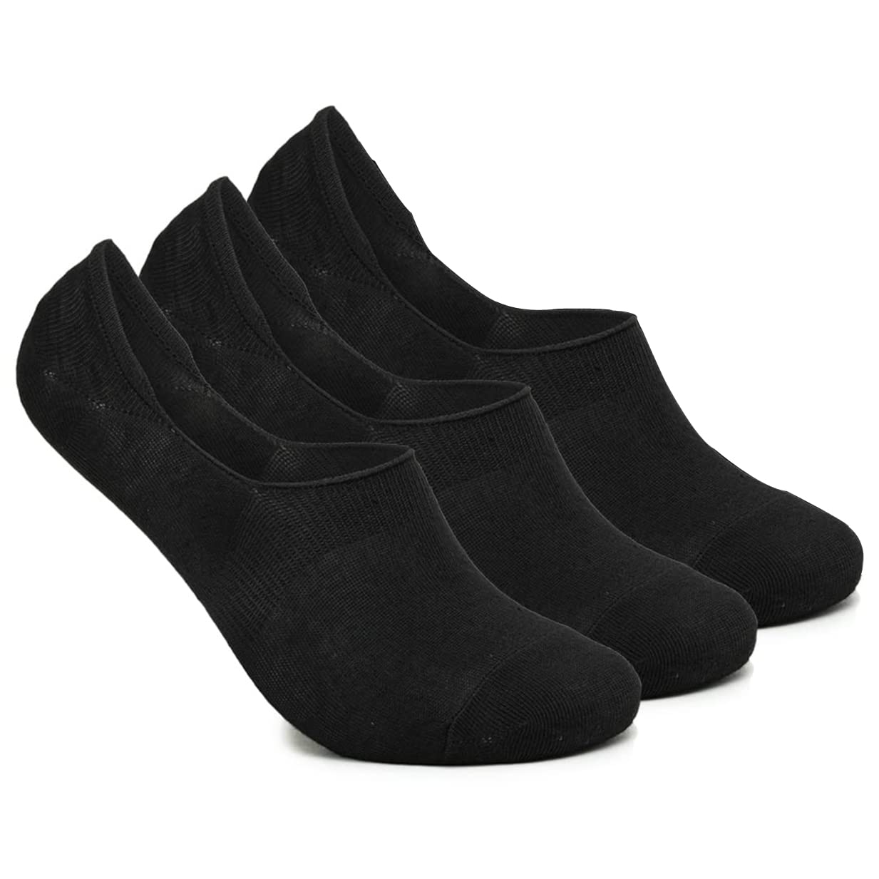 xjarvis 3 Pairs No Show Low Cut Loafer Unisex Socks for Men & Women with Combed Cotton for Sports, Running & Hiking Pack of 3 (Free Size) Black-picture-40