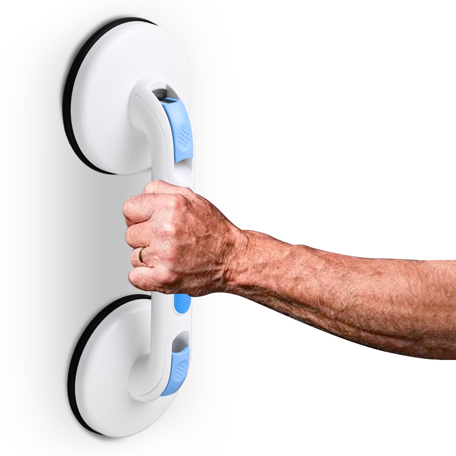 DAREN MEDICAL NEW Shower Handle Shower Grab Bars for Bathtubs and Showers,Strong Hold Suction Cup Grip Grab,Bath Handle Heavy Duty Grab Bars for Handicap Elderly Seniors Bathroom Safety Grab Bar（Blue）