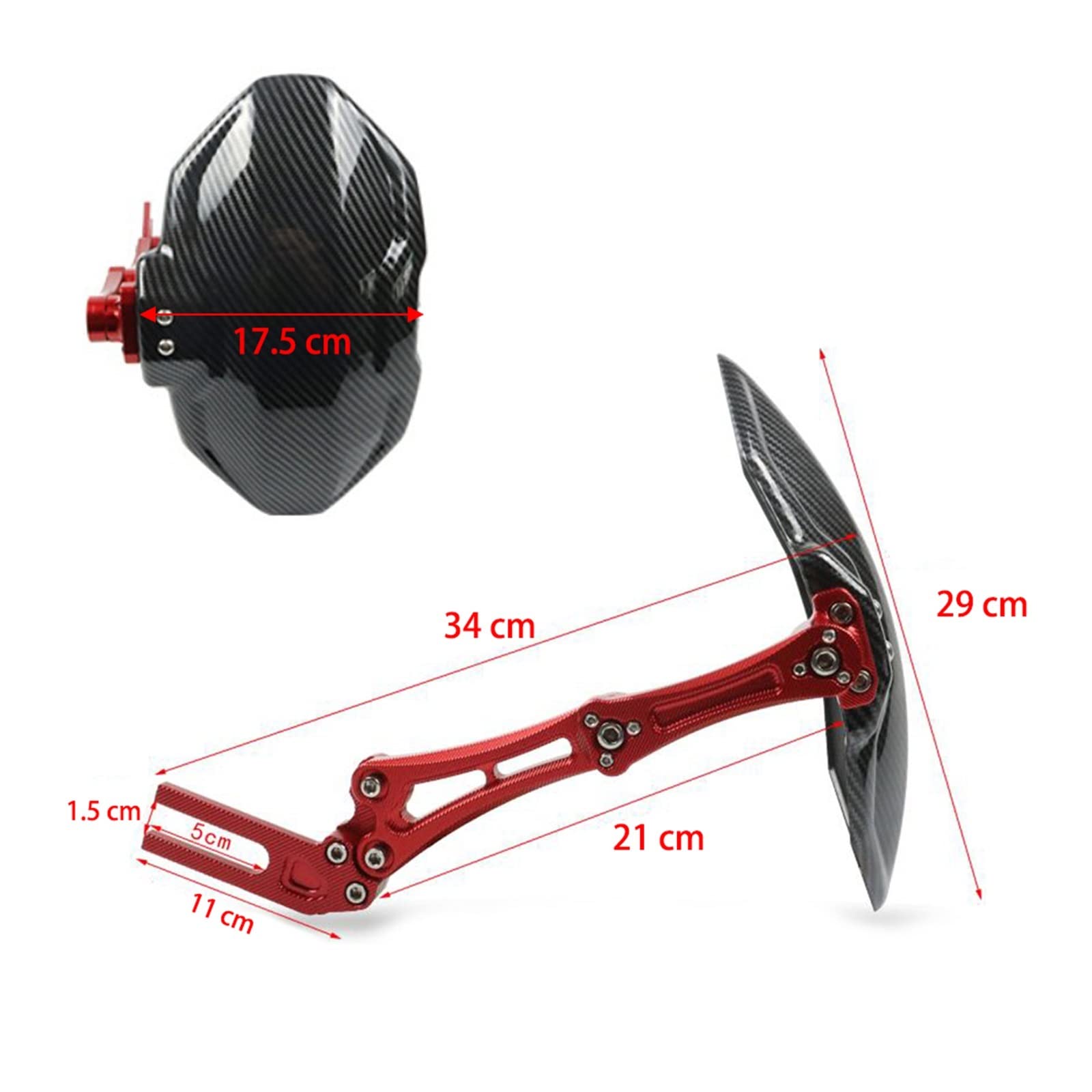 Moto Parafanghi Parafango Paraspruzzi Universale Del Motociclo Di Alluminio Parafango Posteriore In Fibra Di Carbonio Stampato In Plastica Parafango Per Per YZF R125 Moto Mud Flap ( Colore : Grey )