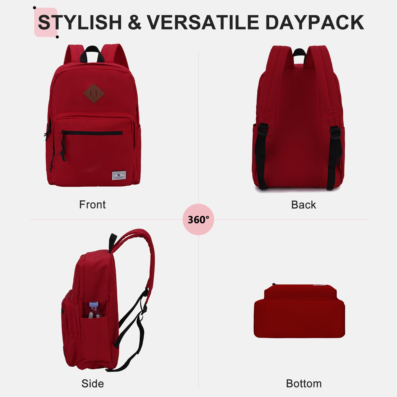 VX VONXURY Zaino Scuola, Leggero Zaino Donna Zainetto per Bambini Ragazzo Ragazza Piccola Resistente All'acqua Casual Zaino da Viaggio Media per Università Lavoro