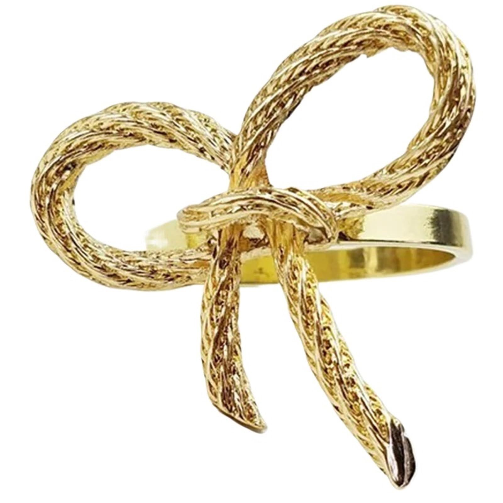 10 Pcs Napkin Ring With Butterfly Bow Tie, Buckle For Hotel & Restaurant for Wedding Banquet Dinner