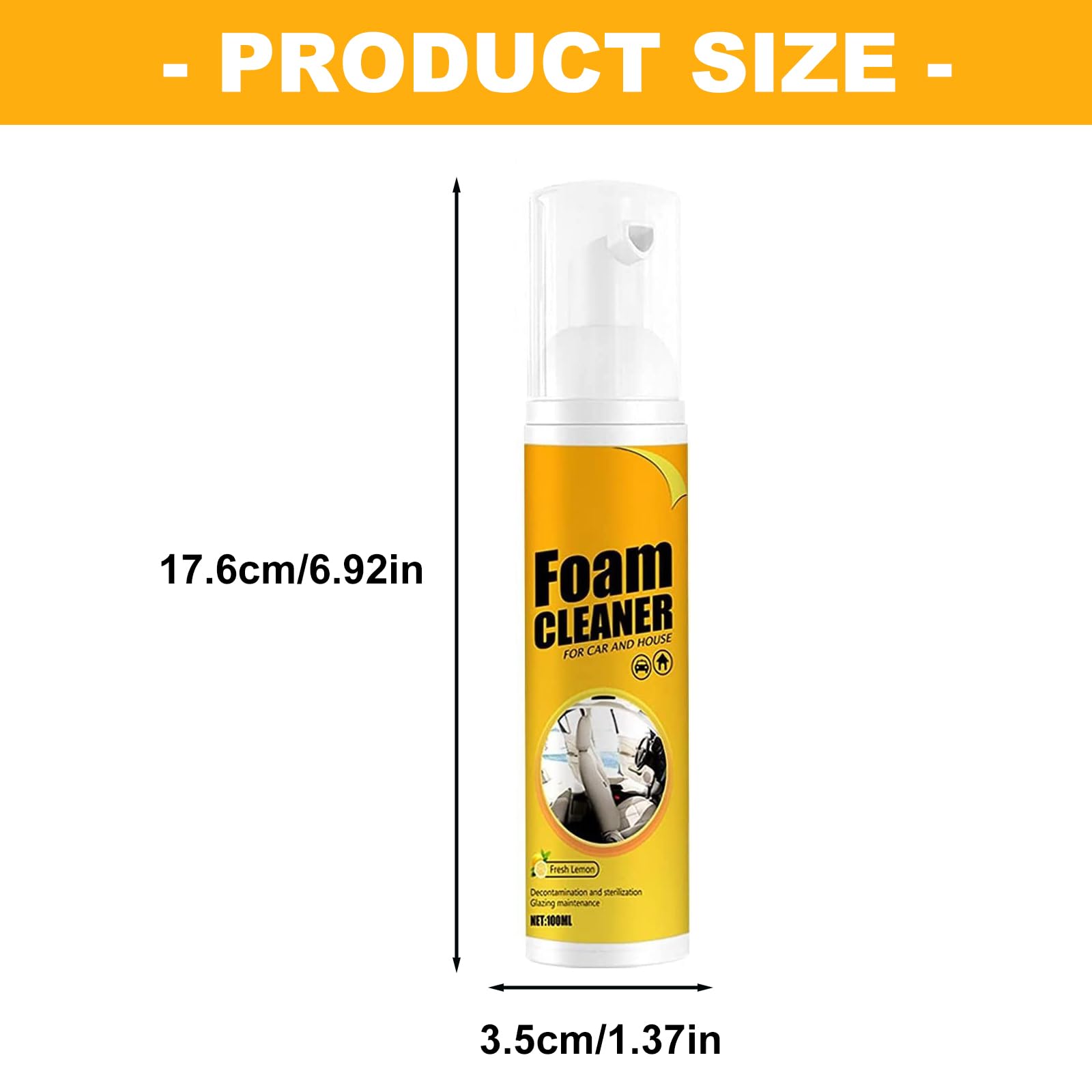 Ensemble de détails de Voiture moussant de Type Presse 100 ML pour Une élimination Rapide des Taches sur Le Plastique et Le Tissu Nettoyant en Mousse Polyvalent Nettoyant en Mousse pour Voiture