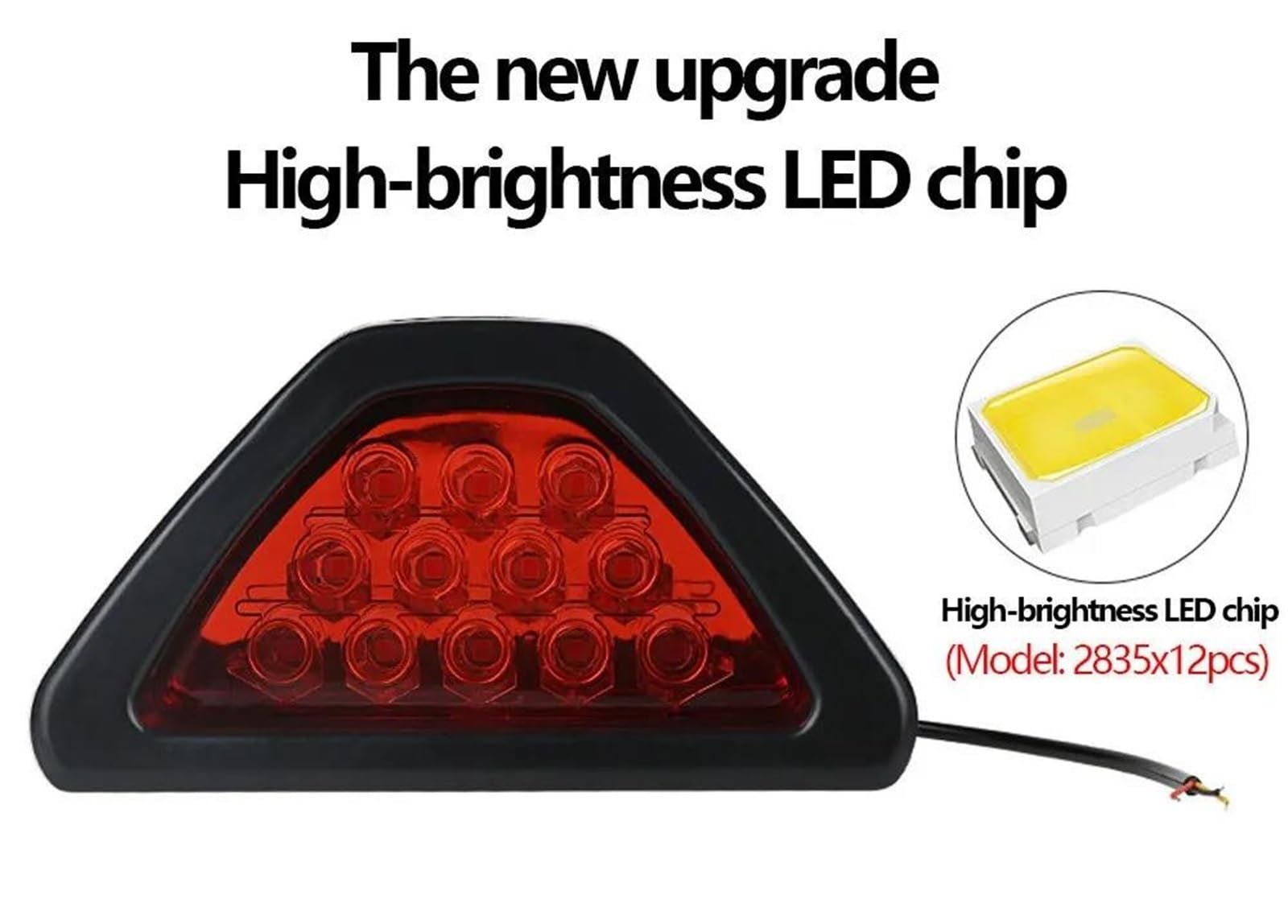 12V 15LED Fanale Posteriore per Moto Luce di stop a triangolo, luce di coda posteriore, luce di targa a LED, accessorio per moto