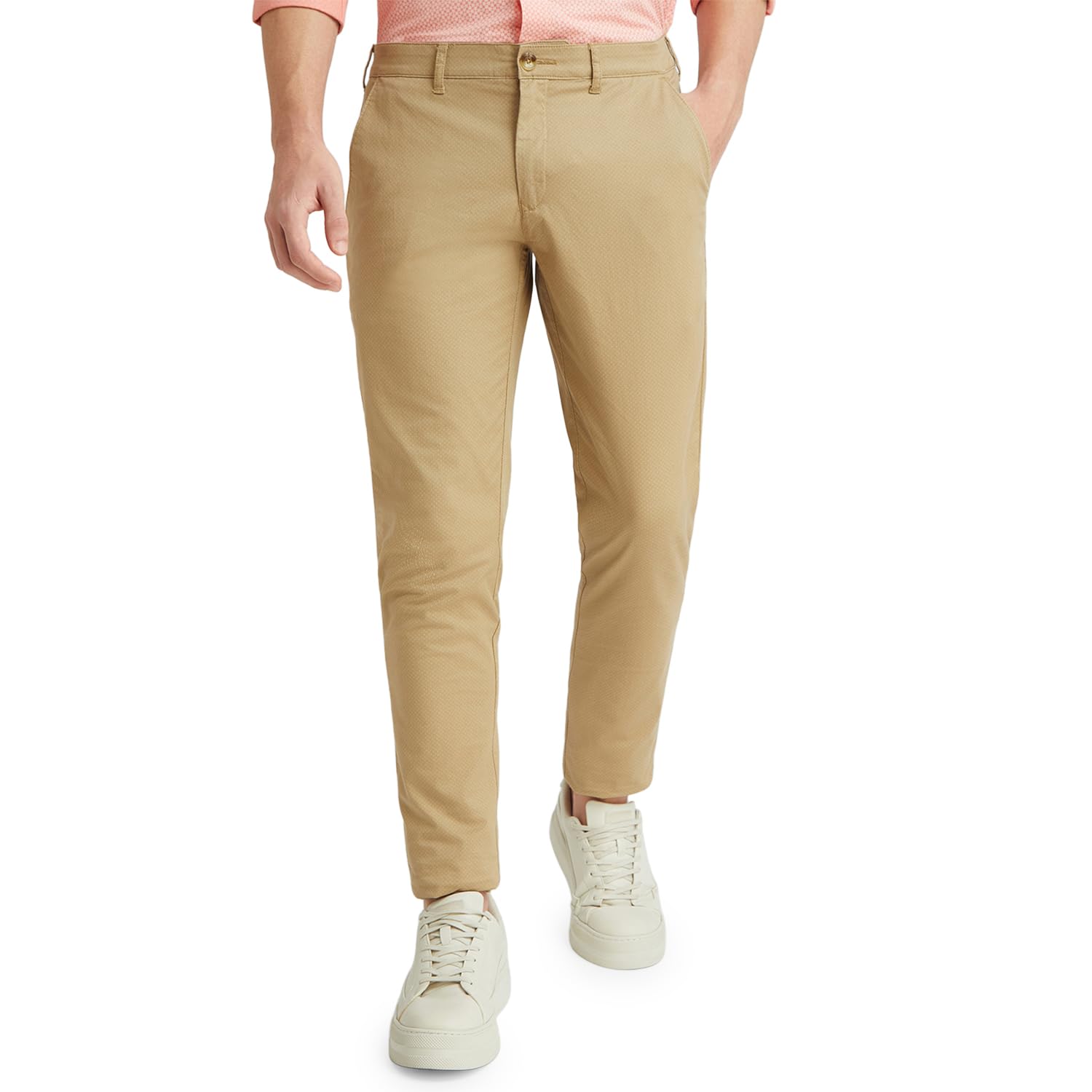 colorplus Men's Cotton Blend Print Pattern Nuvo Fit Flat Front Casual Trouser-picture-13