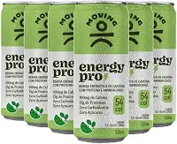 Moving Pro Energy Pro Bebida Energética, Limão e Ice Tea, 310ml, Pack com 6, Zero Açúcar, 15g Proteína