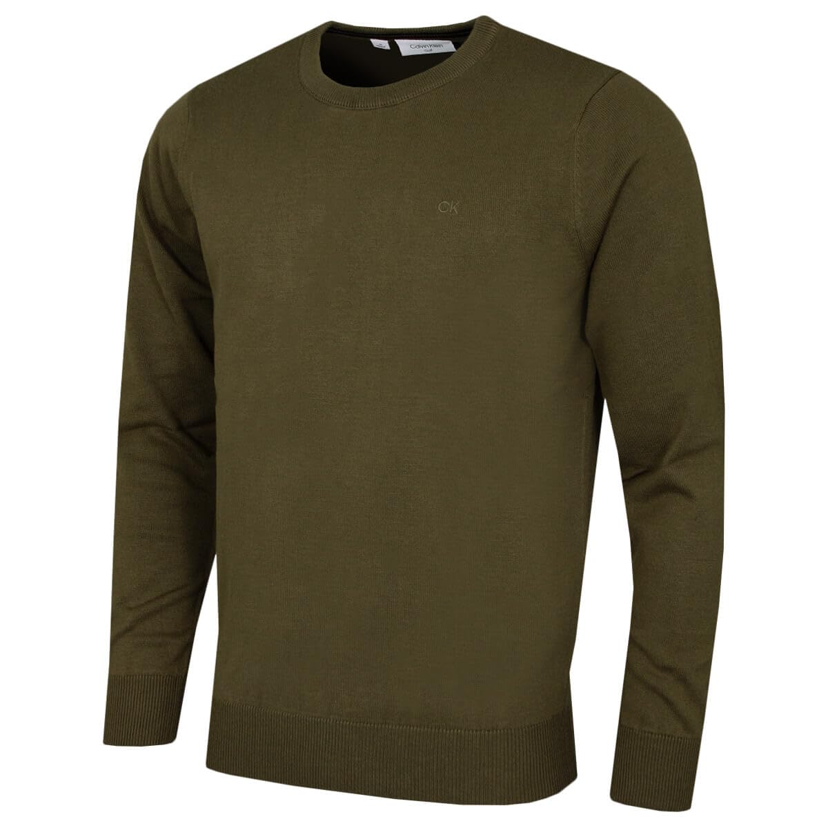 Calvin Klein Men's Dusty Olive Crew Neck Cotton Sweater - Xxxxl