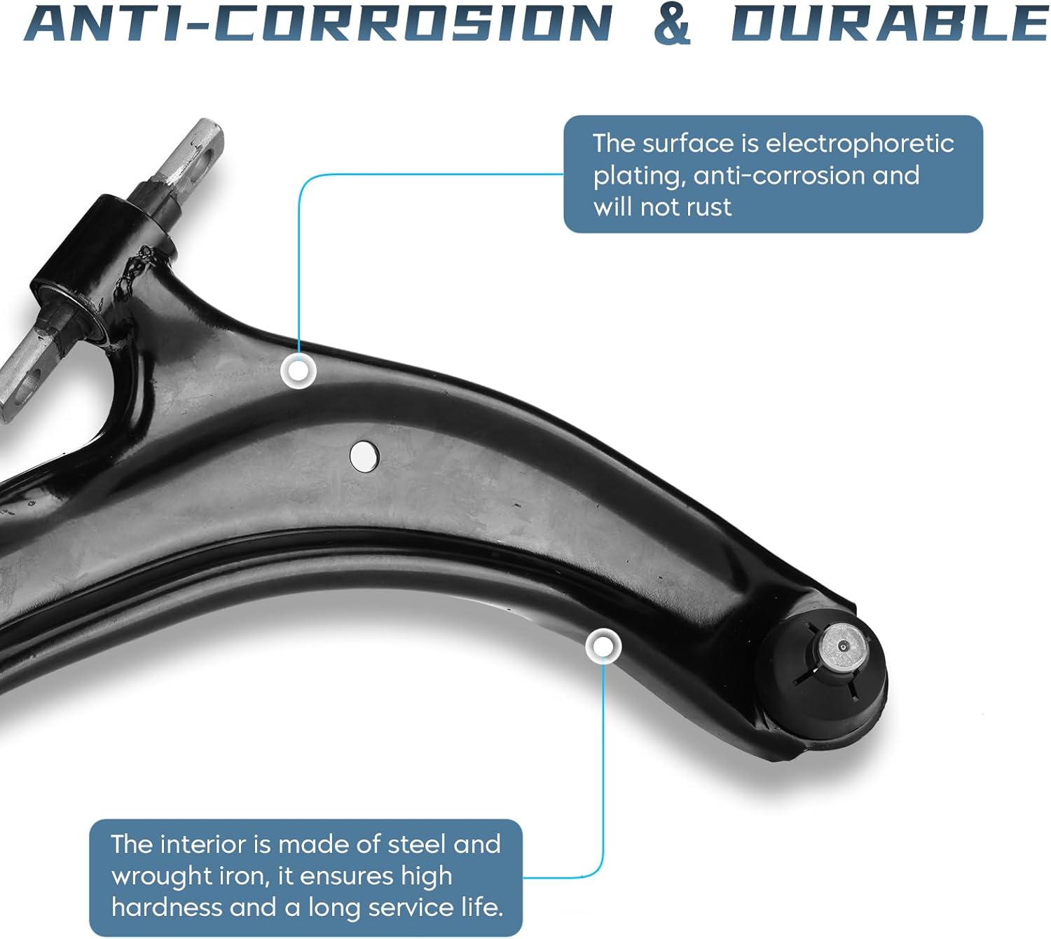Front Lower Control Arms with Ball Joints for Nissan Rogue 2.5L 2008-2013 08 09 10 11 12 13, for Nissan Rogue Select 2.5L 2014-2015 14 15, Passenger & Driver Side Suspension Kit MS30194 MS30195 2PCS
