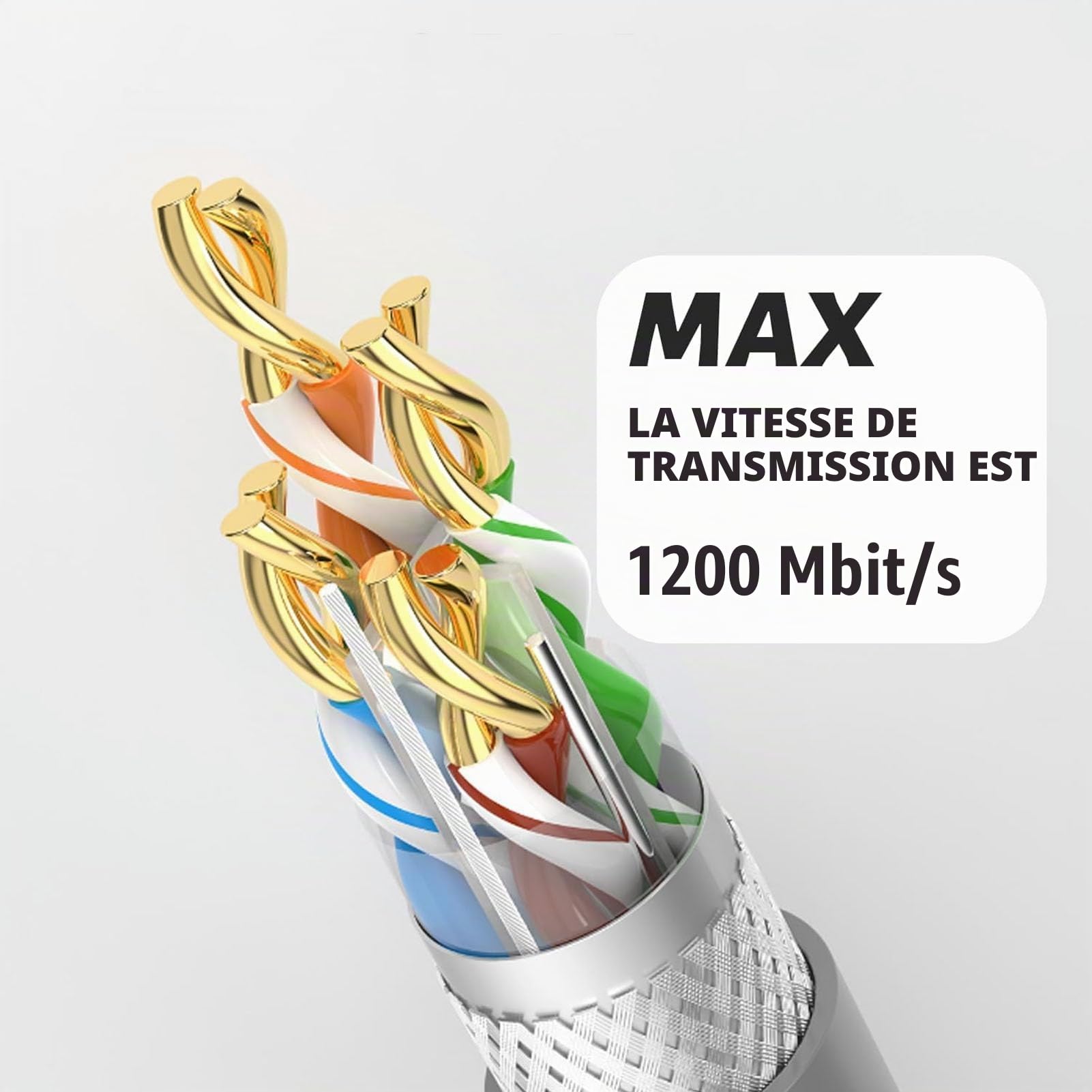 Câble de Remplacement pour Satellite Rectangulaire Starlink de 75 Pieds, Connexion Stable et Ininterrompue pour Routeur Gris Starlink Cord