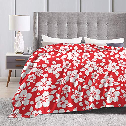 Huilinbb MTGZQYHLDZ-73690589 Aloha Hawaiian Flora Hibiscus Red Flannel Fleece Blanket Plush Throw Blanket Fuzzy Soft Blanket Microfiber thumb #3