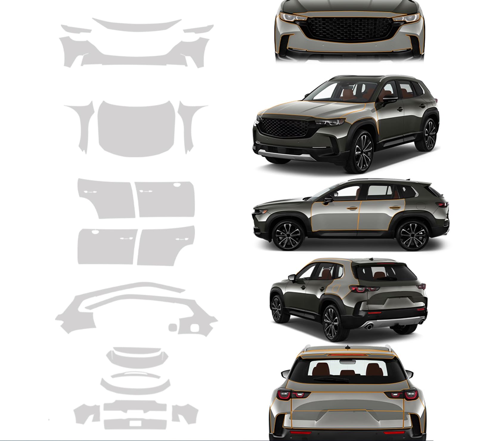 FDAIUN for 2023-2025 Mazda CX50 CX-50 Precut Paint Protective Film 8.5 Mil TPU PPF Clear Car HD Scratch Exterior Accessories (Full Body)