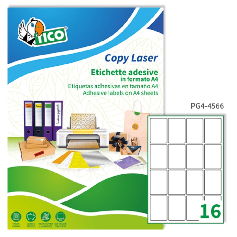 etichette adesive bianche glossato 100 pezzi laser printer