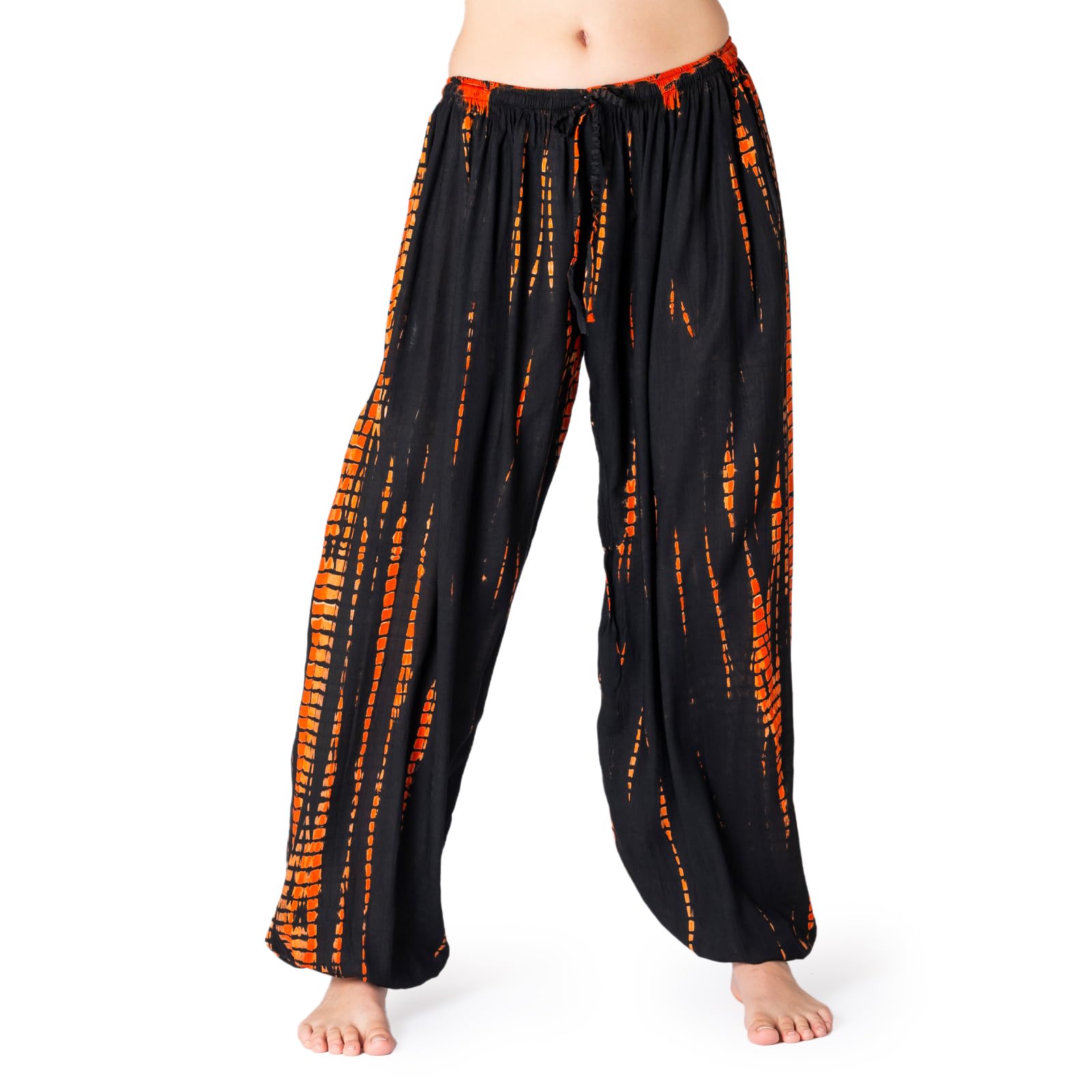 PANASIAM Harem Pants Bogota TieDy, Black Orange, M