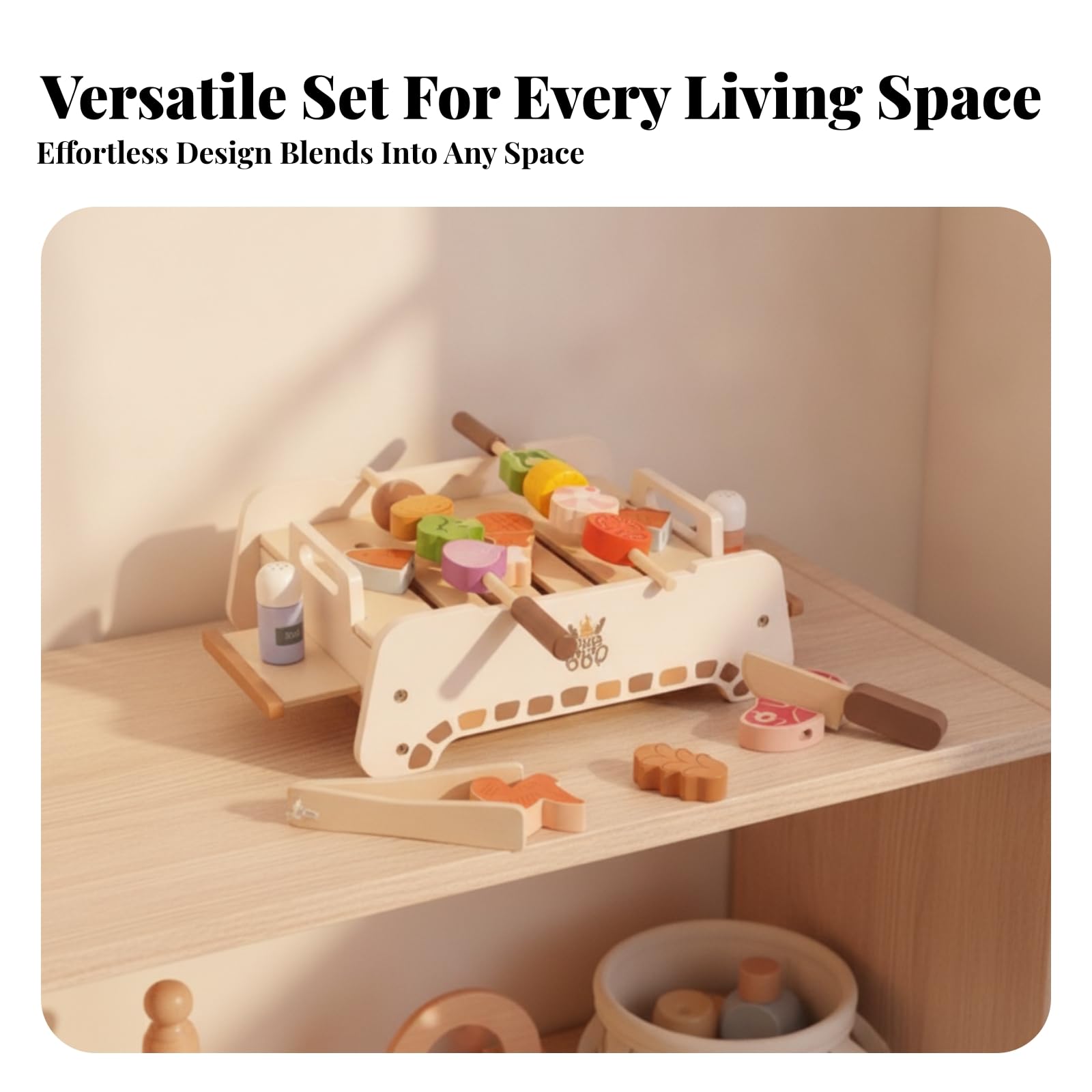kowaku Parrilla con Accesorios Didáctico | Barbacoa Juguete, Educativo, Juego Barbacoa Infantil, para Casa, Niños