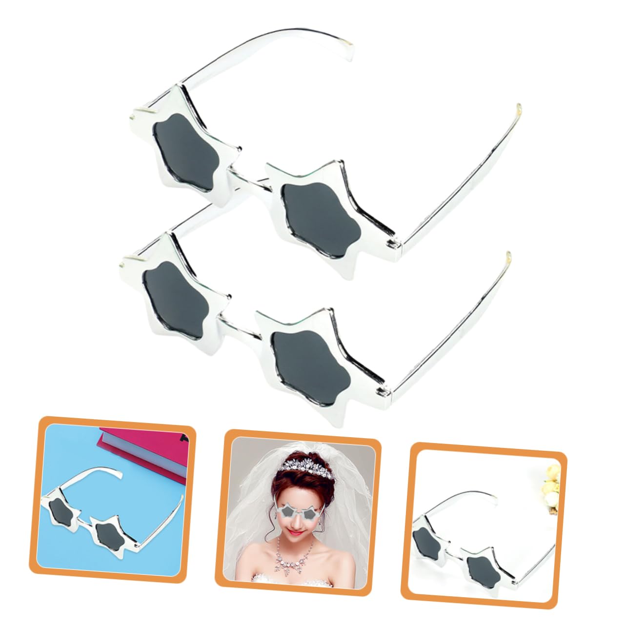 LIFKOME Lentes halloween party fiesta gafas oskley cosplay rave divertido juguete de gafas de sol gafas de moda anteojos en forma de estrella disfraz de estrella C.A Golden