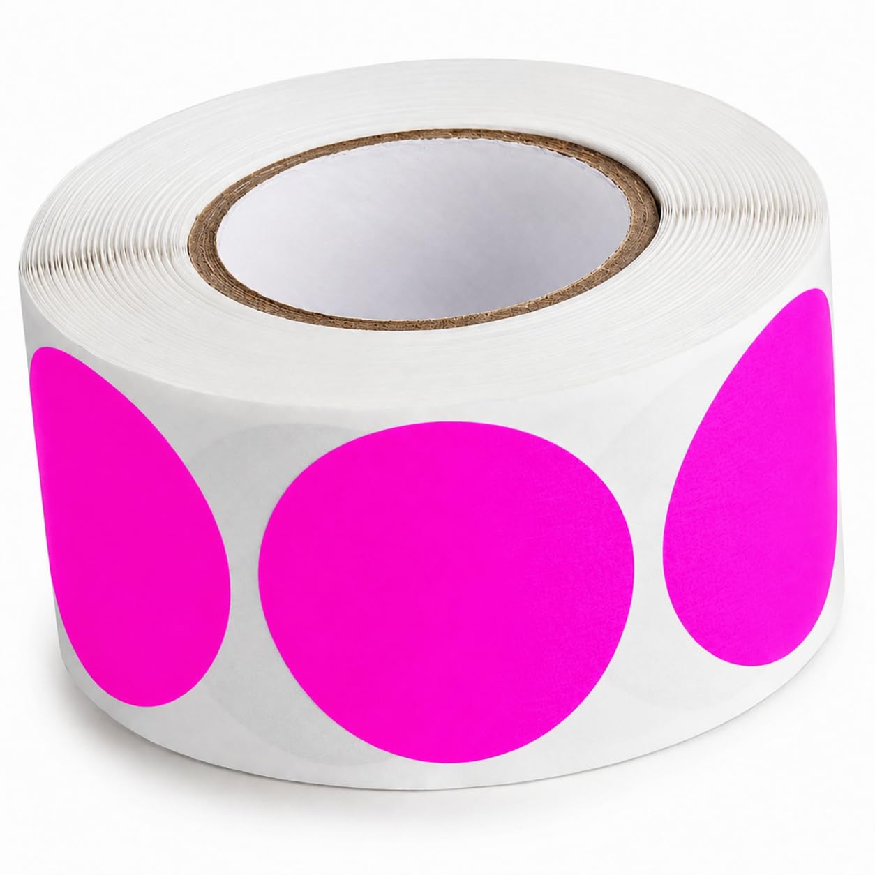 Round Inventory Labels by Glownary – 1.5 Inches, Paper, Pink, Model 323fp112bc