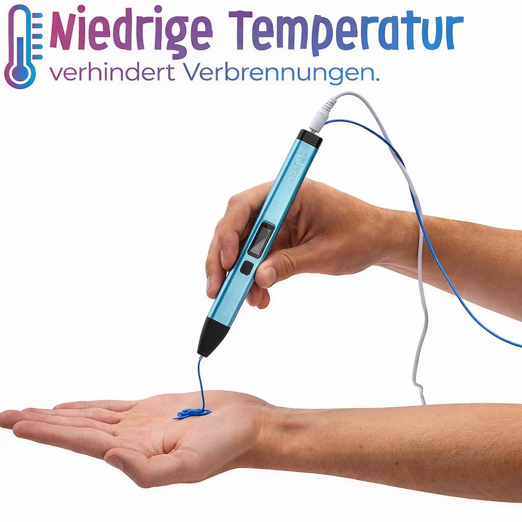 Filapen Penna 3D Premium con 10 filamenti e astuccio, penne 3D per bambini e adulti, con modelli, set di penne 3D per principianti e professionisti, set fai da te, con modelli