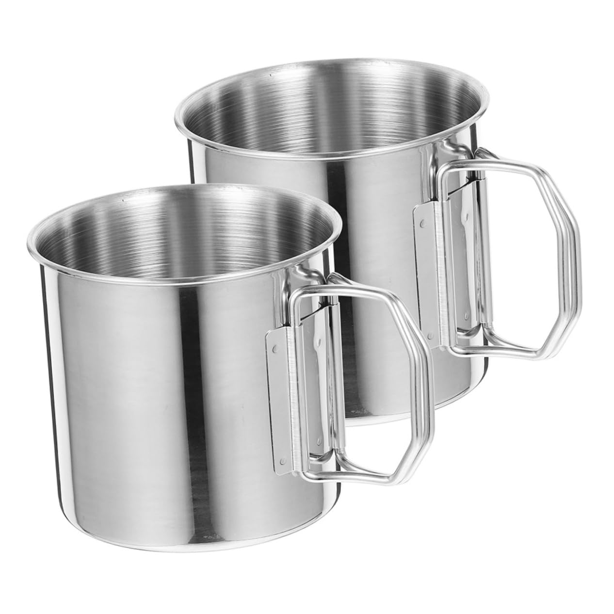 Tasse de camping en acier inoxydable Mikikit avec poignée rétractable pour randonnée