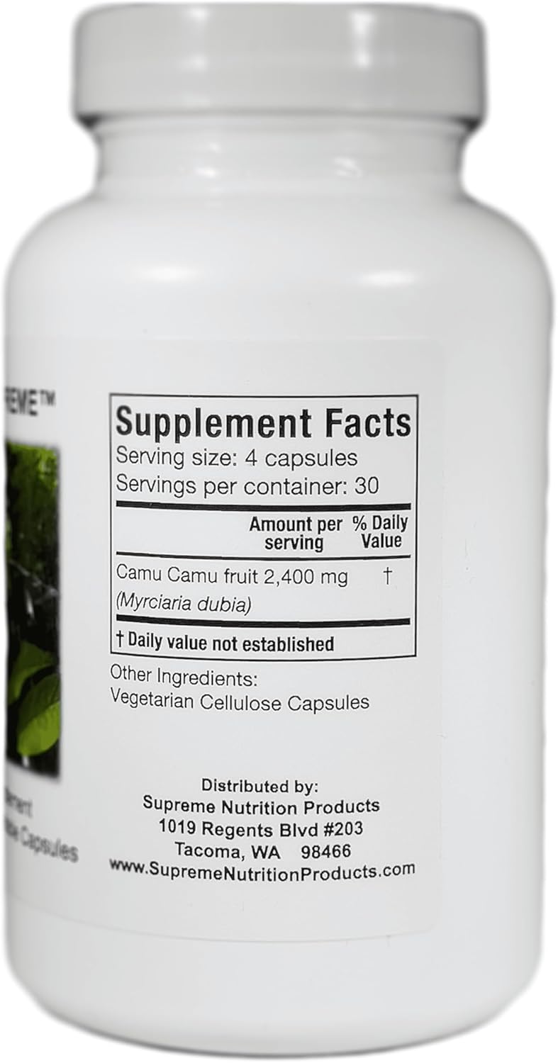 Supreme Nutrition Camu Supreme, 120 Pure Camu Camu Fruit Vegetarian Capsules - Image 2