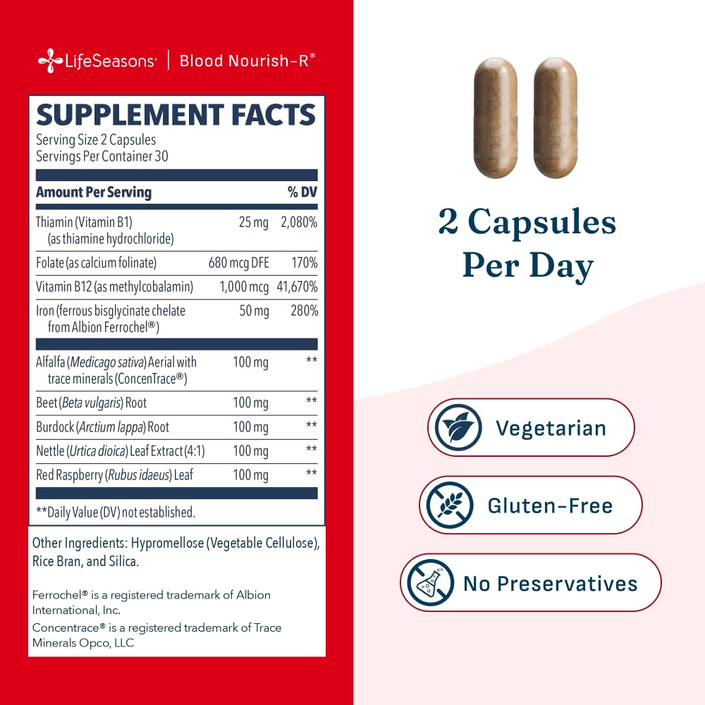 LifeSeasons Blood Nourish-R - Iron Supplement for Men & Women - 60 Capsules — Amazon image 5