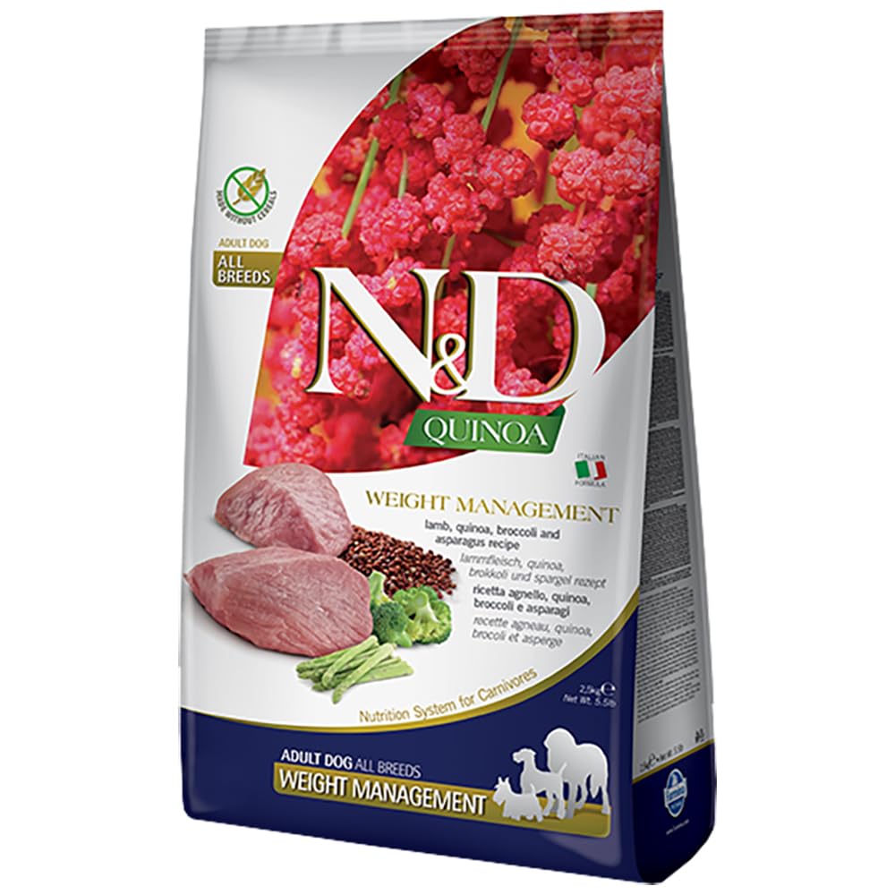 N&D Quinoa Dog Weight Management Lamb, Broccoli and Asparagus Adult Med/Max kg.2.5
