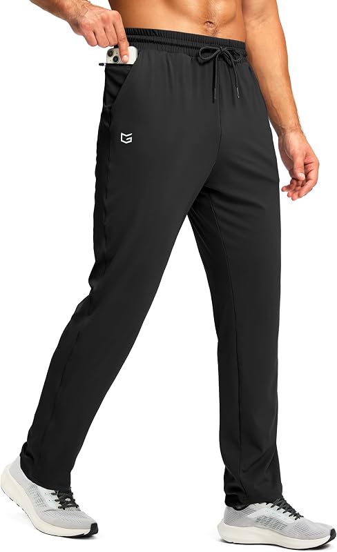 G Gradual Men's Sweatpants with Pockets Workout Joggers Pants(Black,L)