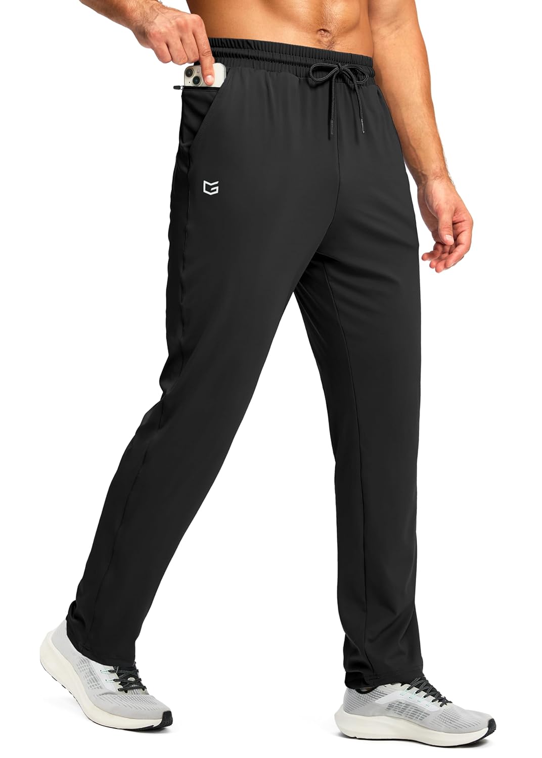 G Gradual Mens Sweatpants with Zipper Pocket Workout Athletic Track Pants Stretch Tapered Joggers for Gym Running Jogging
