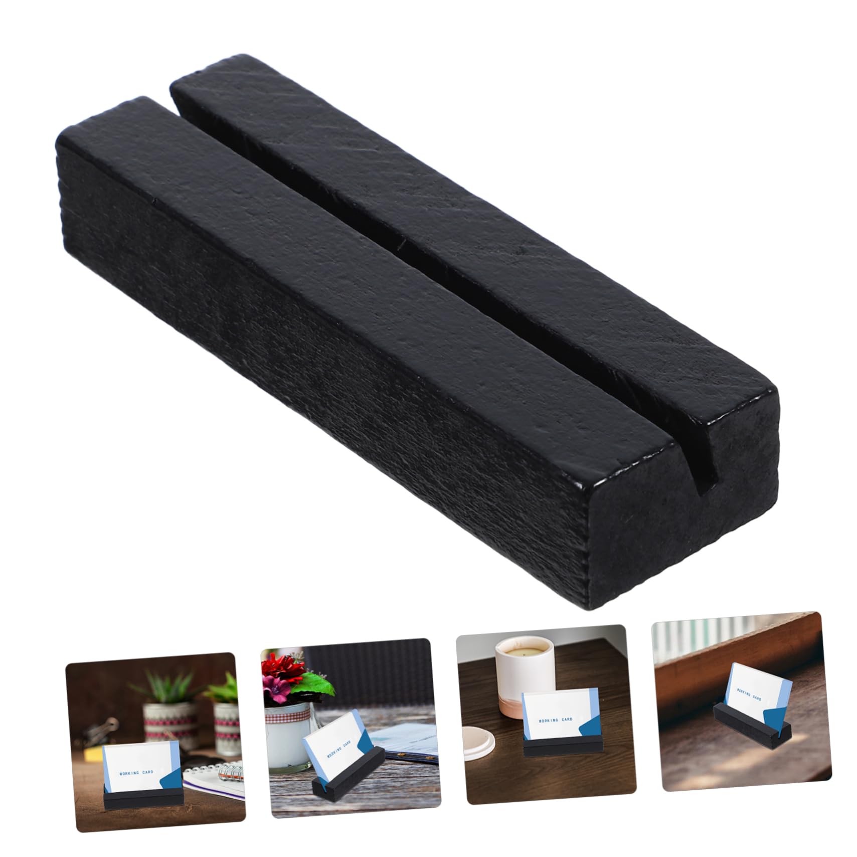 Amosfun 50 Pcs Base De Tarjeta De Registro Colocar Soportes Para Tarjetas Expositor De Tarjetas De Visita Pequeños Soportes Para Letreros De Mesa Soporte De Letrero De Escritorio De Madera