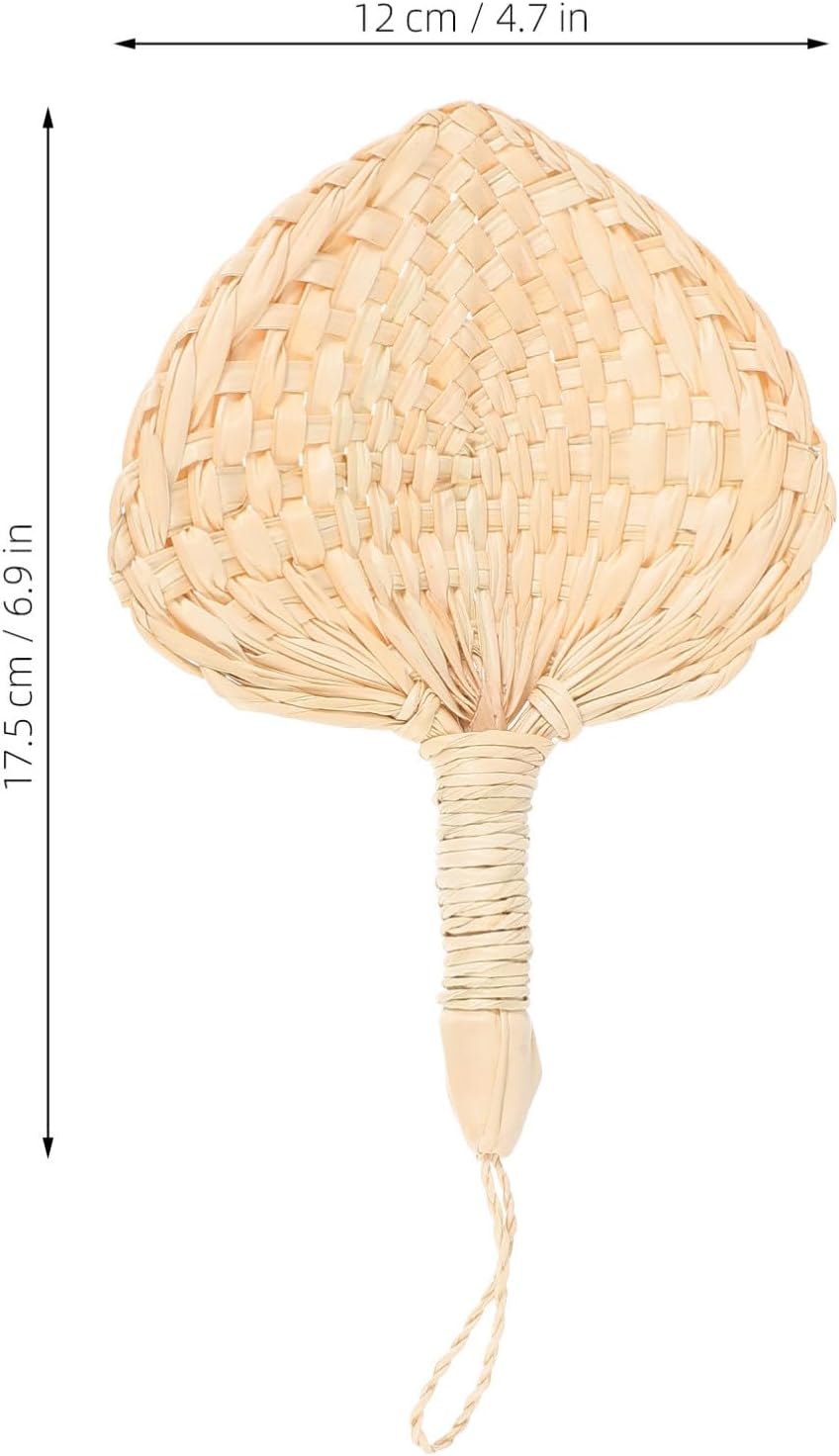 COLLBATH Handmade Palm Leaf Craft Fan Large Natural Color Handheld Fan for Summer Cooling Wedding Decor and ’s Performance Accessory