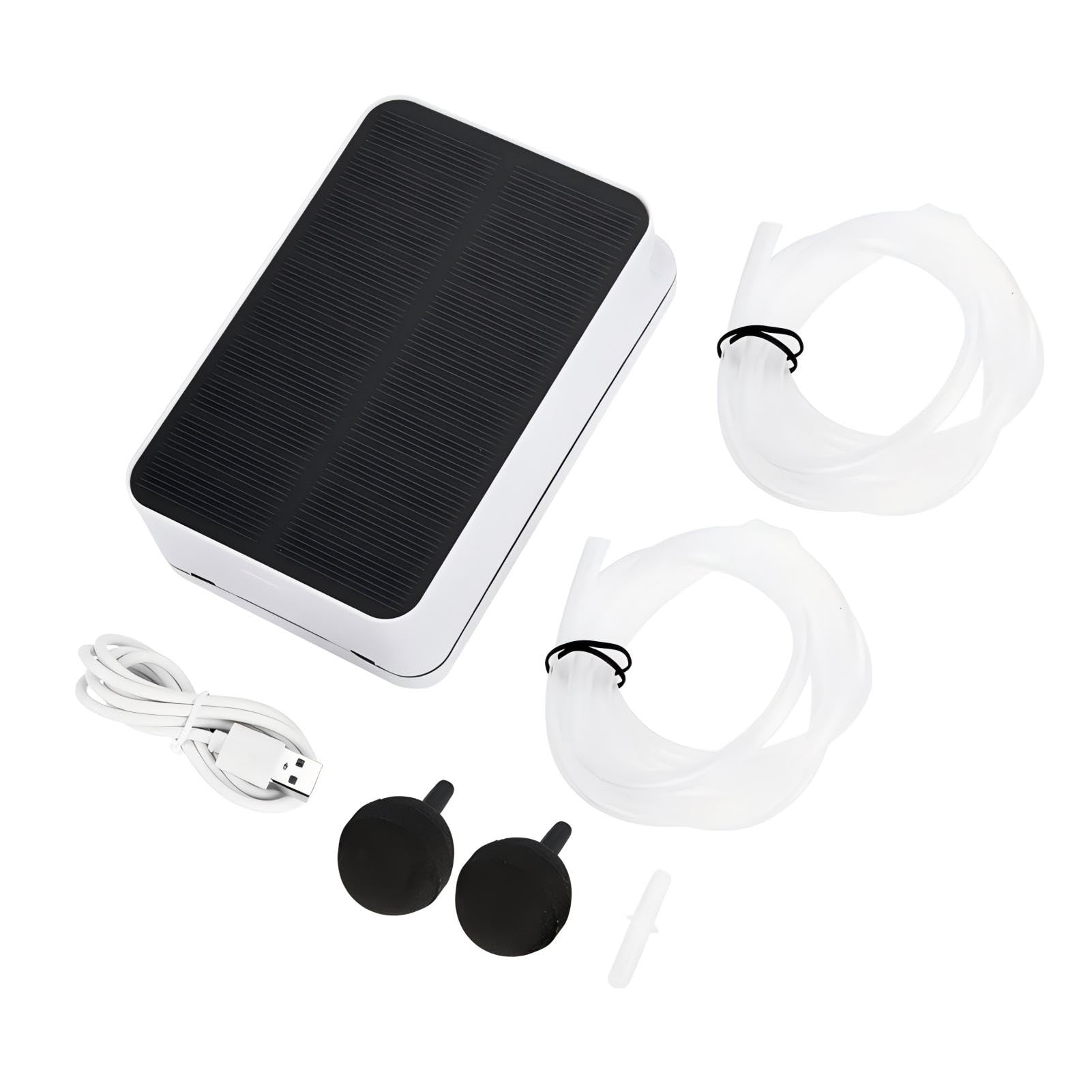 Aireador solar para estanque, 3 modos, bomba de aire solar para estanque, aireador oxgenador con tubo de oxígeno de acuario, piedra de aire para acuario, pecera, jardín, estanque