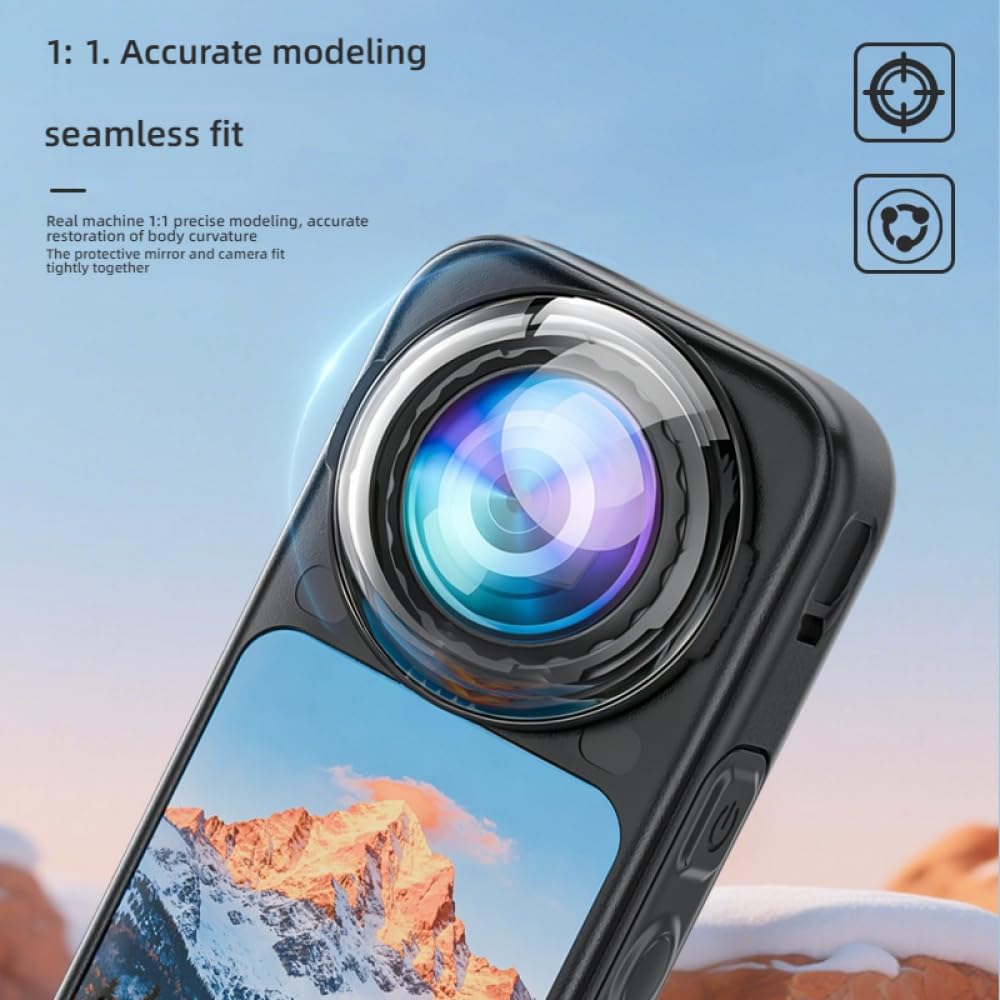 Genérico Lente protectora de cristal óptico para Insta360 X6, cubierta protectora de cristal templado de alta transparencia