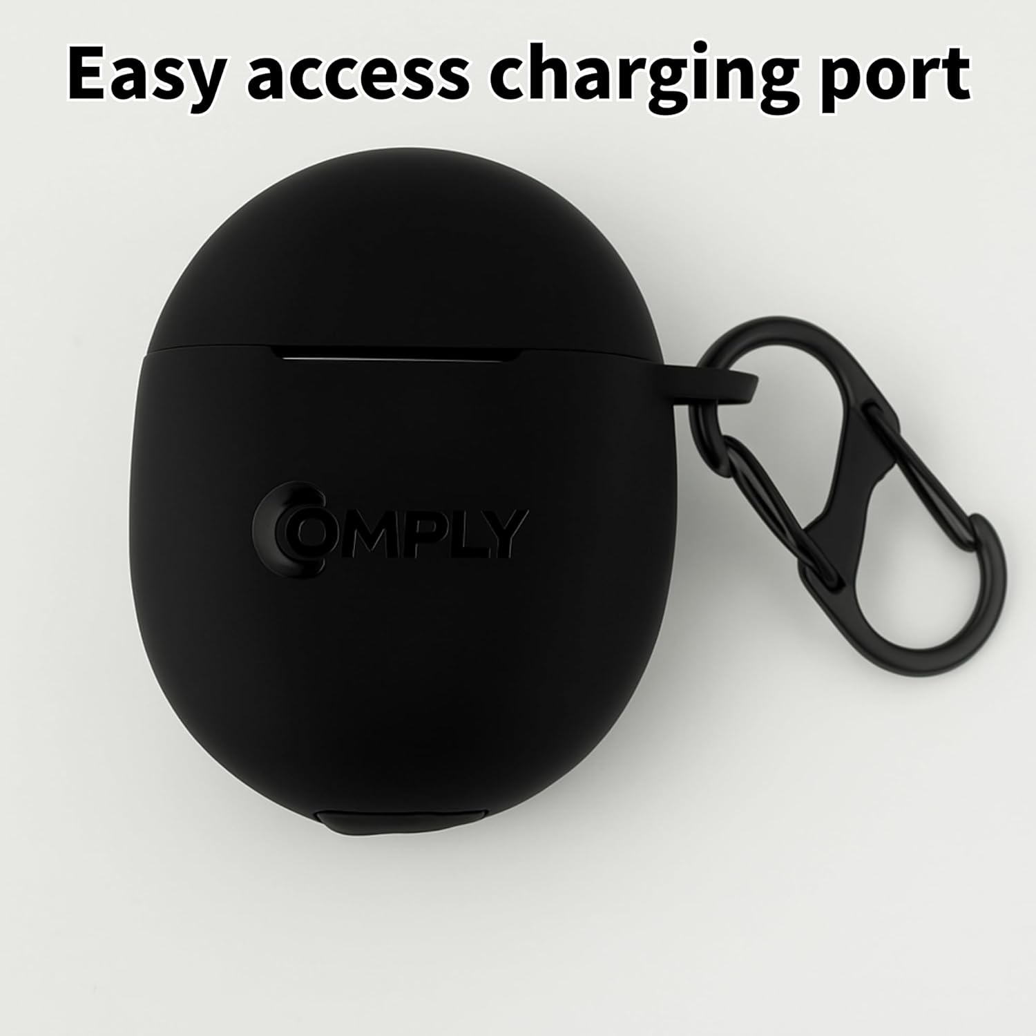 Comply Silicone Protective Case for Google Pixel Buds Pro & Pro 2 | Soft-Touch Matte Finish | Drop & Scratch Resistant Cover with Secure Carabiner | Wireless Charging Compatible - Image 4