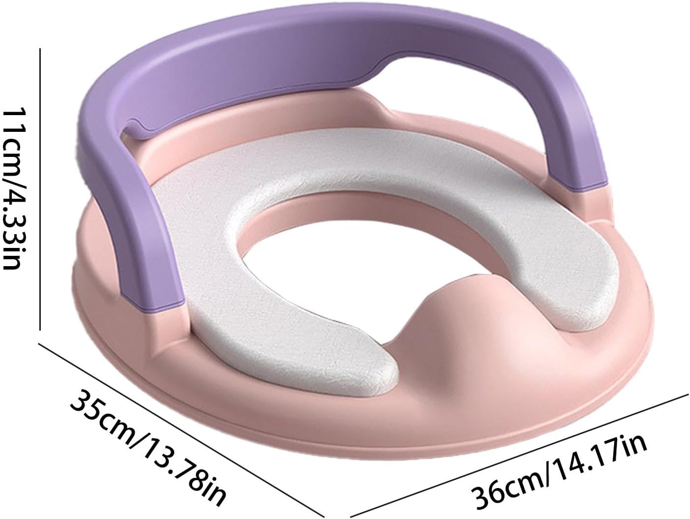 Baby Toddler Toilet Training Seat with Handles & Soft Pad, Child Kids Potty Seat Toilet Seat Attachment for Boys and Girls, Anti-Slip Design & Splashs Guard