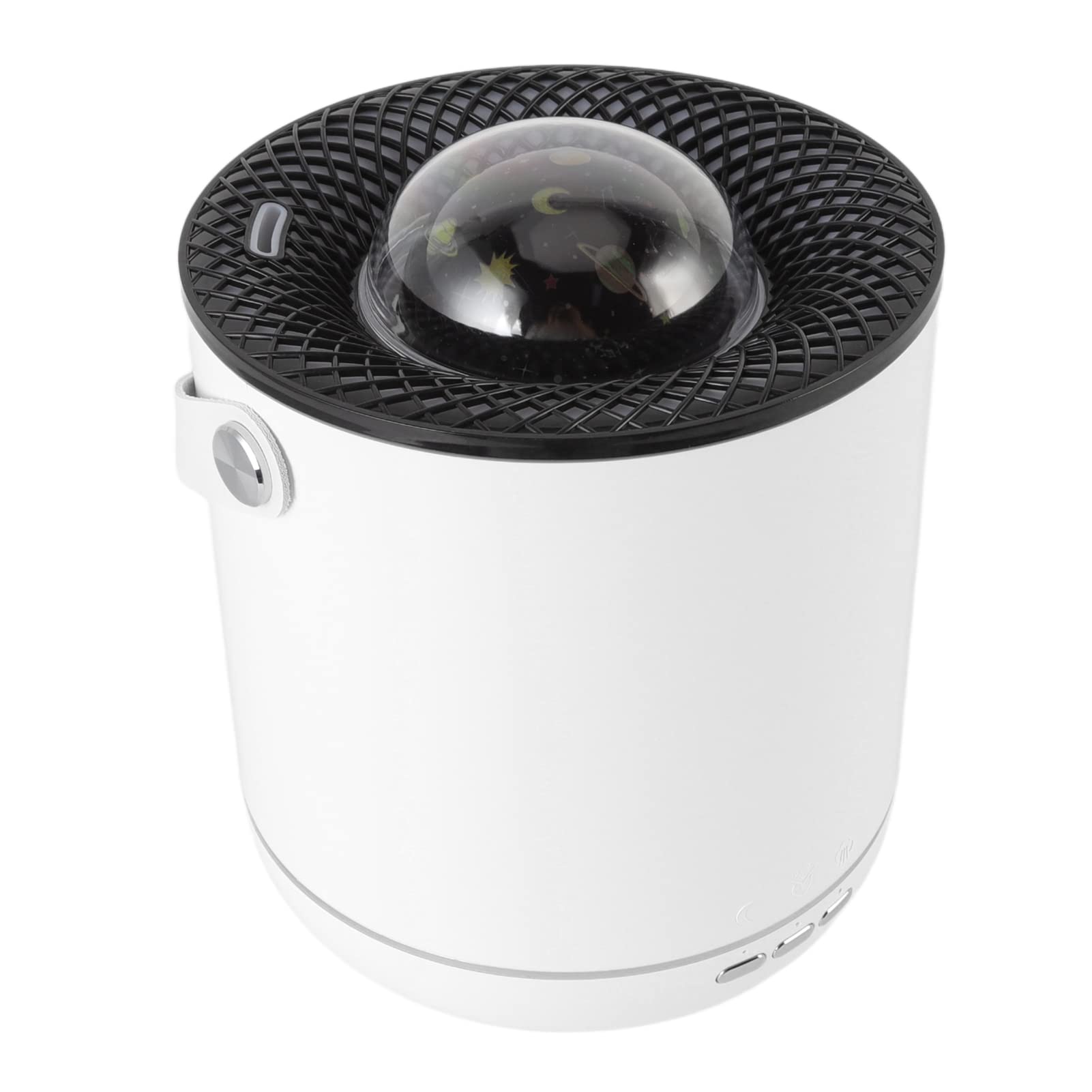 Humidificador con lámpara de proyector de 450 ml, difusor ultrasónico de aceites esenciales con rotación dinámica 360, luz nocturna, luz de respiración suave y protección contra (Blanca)