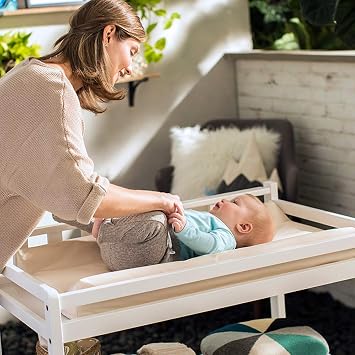 Naturepedic Organic Contoured Changing Pad - Easy to Clean, Lightweight & Portable - Comfort 2-Sided Waterproof Baby Diaper Changing Pad for Dresser or Changing Table - 16 x 31