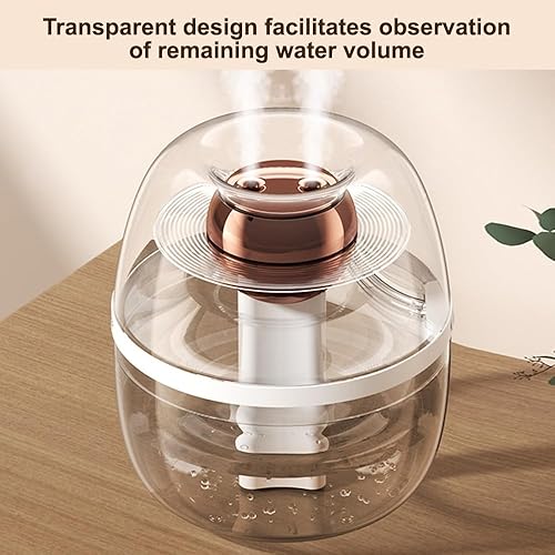 Miniatura 5 de Humidificador, humidificador de escritorio silencioso de niebla fría USB de 3 litros con luz nocturna y boquilla doble giratoria de 360 de 20 horas