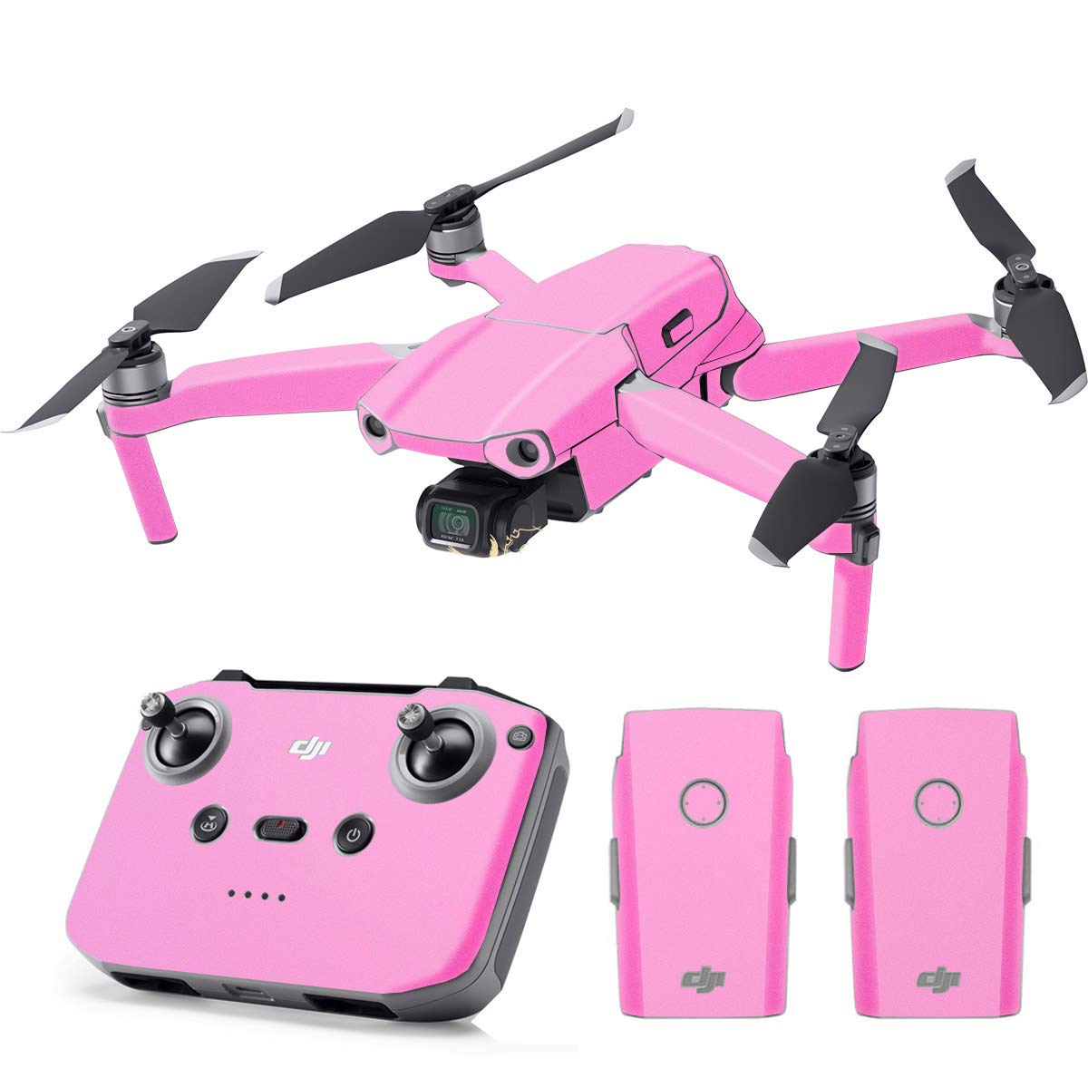 SopiGuard Skin for DJI Mavic Air 2 Precision Vinyl Sticker Full Drone Set + Controller + 3 Battery Skins (Matte Pink)