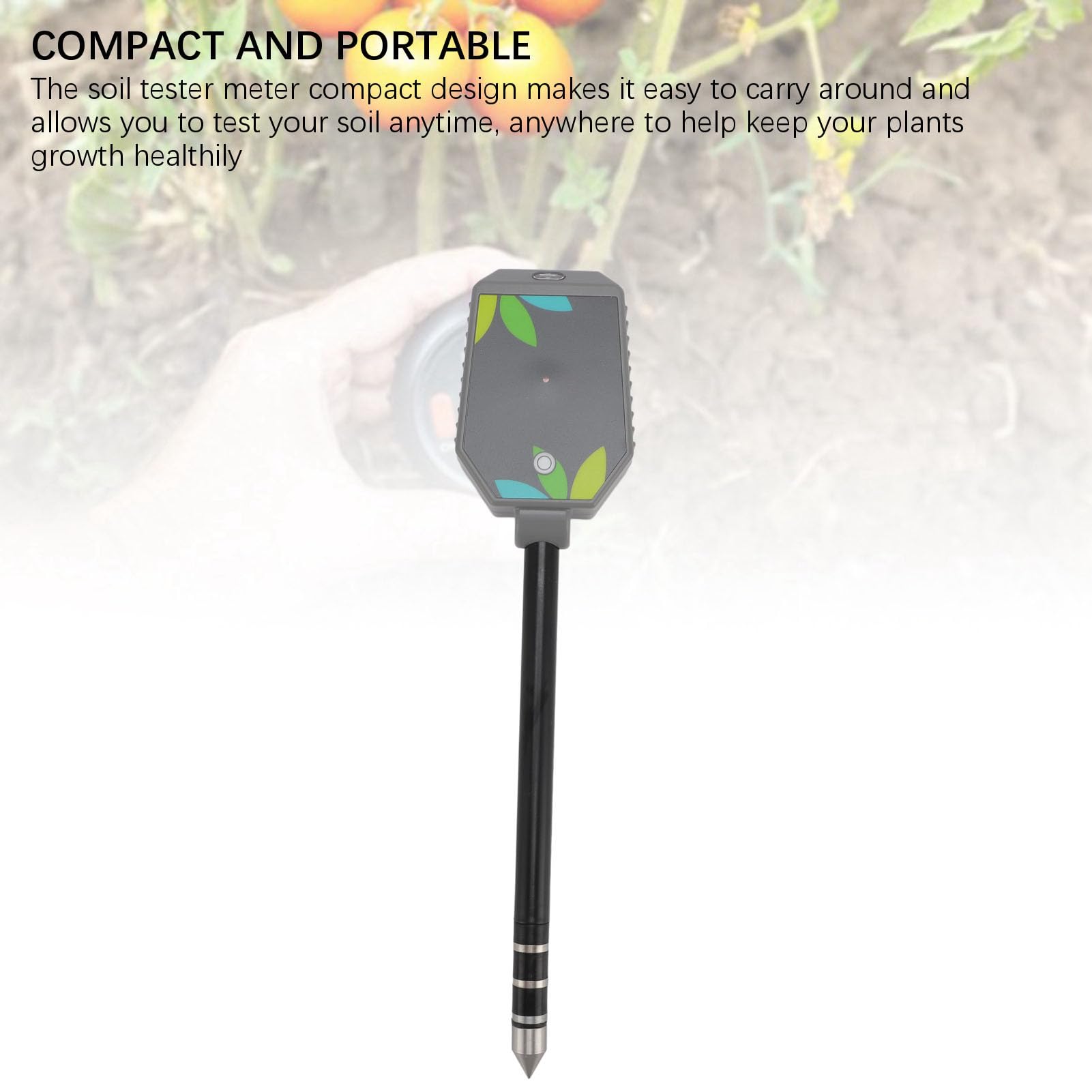 Cuifati 8 en 1 Kit de Prueba de Suelo, Medidor de Humedad del Suelo/medidor de PH EC/Intensidad Solar/probador de Suelo de Fertilidad, Pantalla LCD de Aire y Higrómetro de Suelo para el