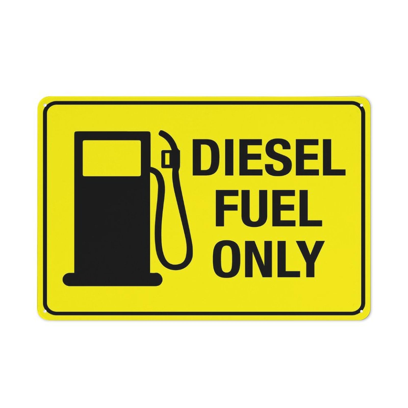 Diesel Fuel Only Sign For House 12"" X 8"" Yard Sign, Premium Aluminum, Sun-Proof, Rust-Free
