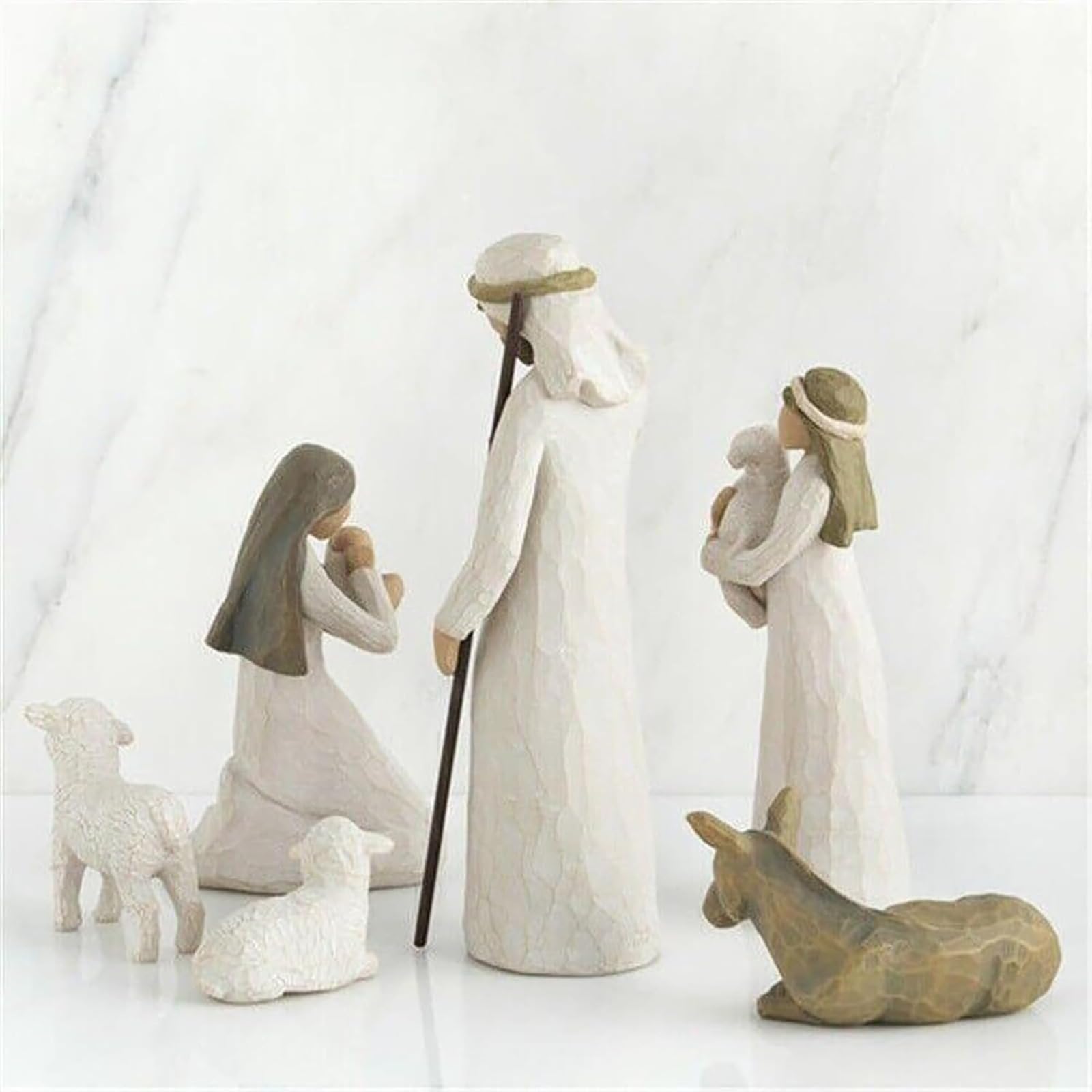 Set de Belén Figuras de Resina, Nacimiento Navidad, Santa Familia Decoración
