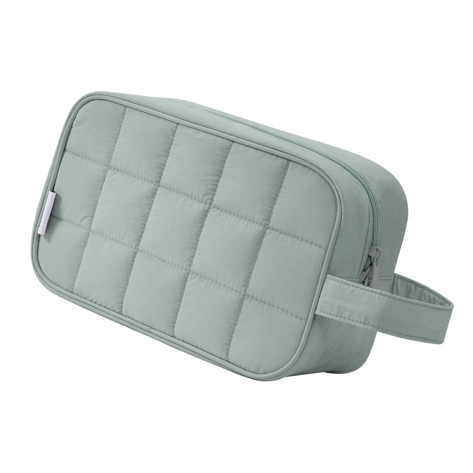Travel Toiletry Wash Bag for Women Traveling Dopp Kit Makeup Bag Organizer for Toiletries Accessories Cosmetics (Mint Green Checkerboard) — view 11