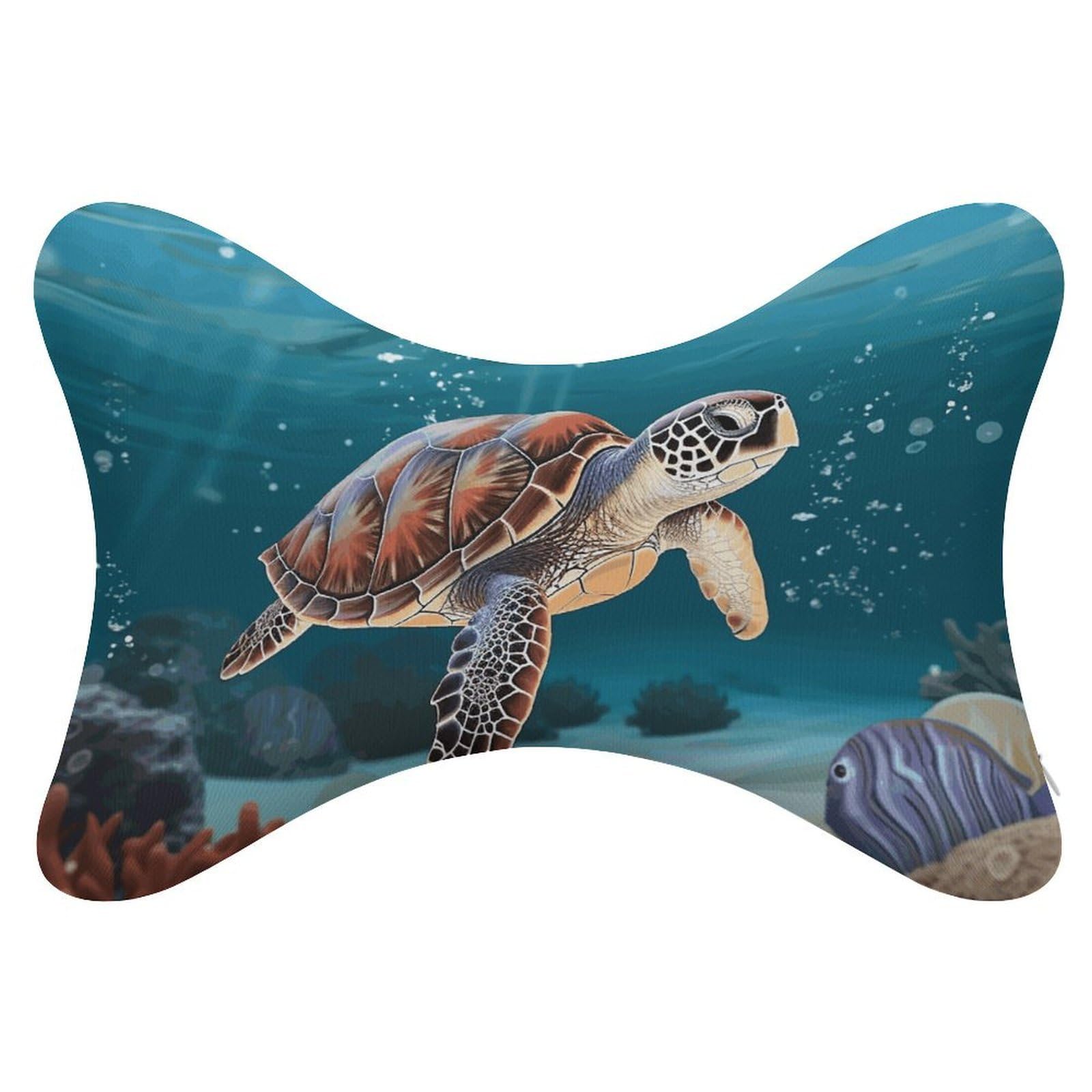 Adfgyerh Style Sea Turtle Swimming Pillow ，Memory Foam Pillow Core，Cushion,Provide Neck Support，Car Pillows For Travel Car Seats And Home Offices.