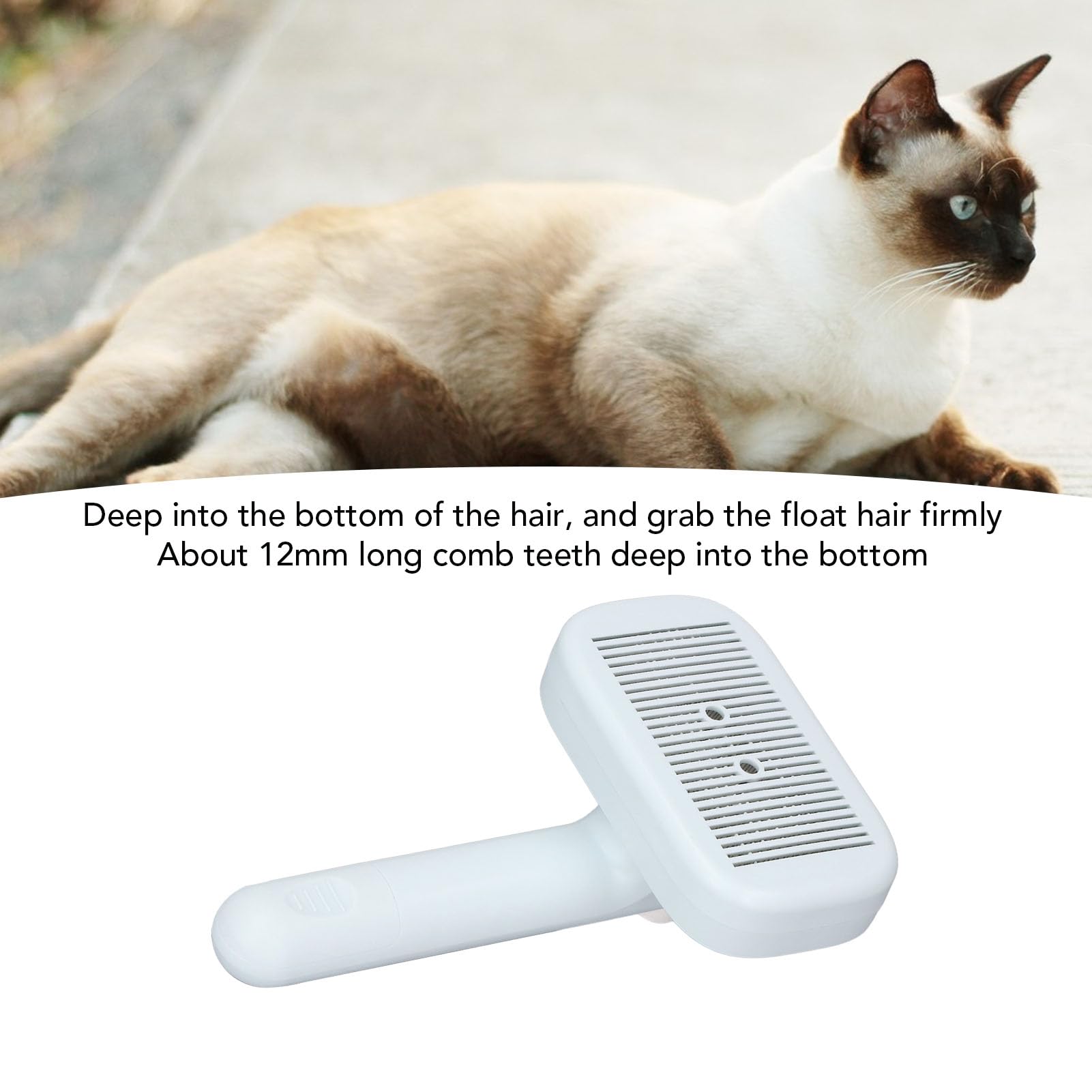 Haustierhaarbürste mit Selbstreinigungsfunktion und Negativ-Ionen-Nadelkammzähnen für Massageeffekt, Haarentfernung für Katzen und Hunde in der häuslichen Pflege, ABS-Edels (Blau)