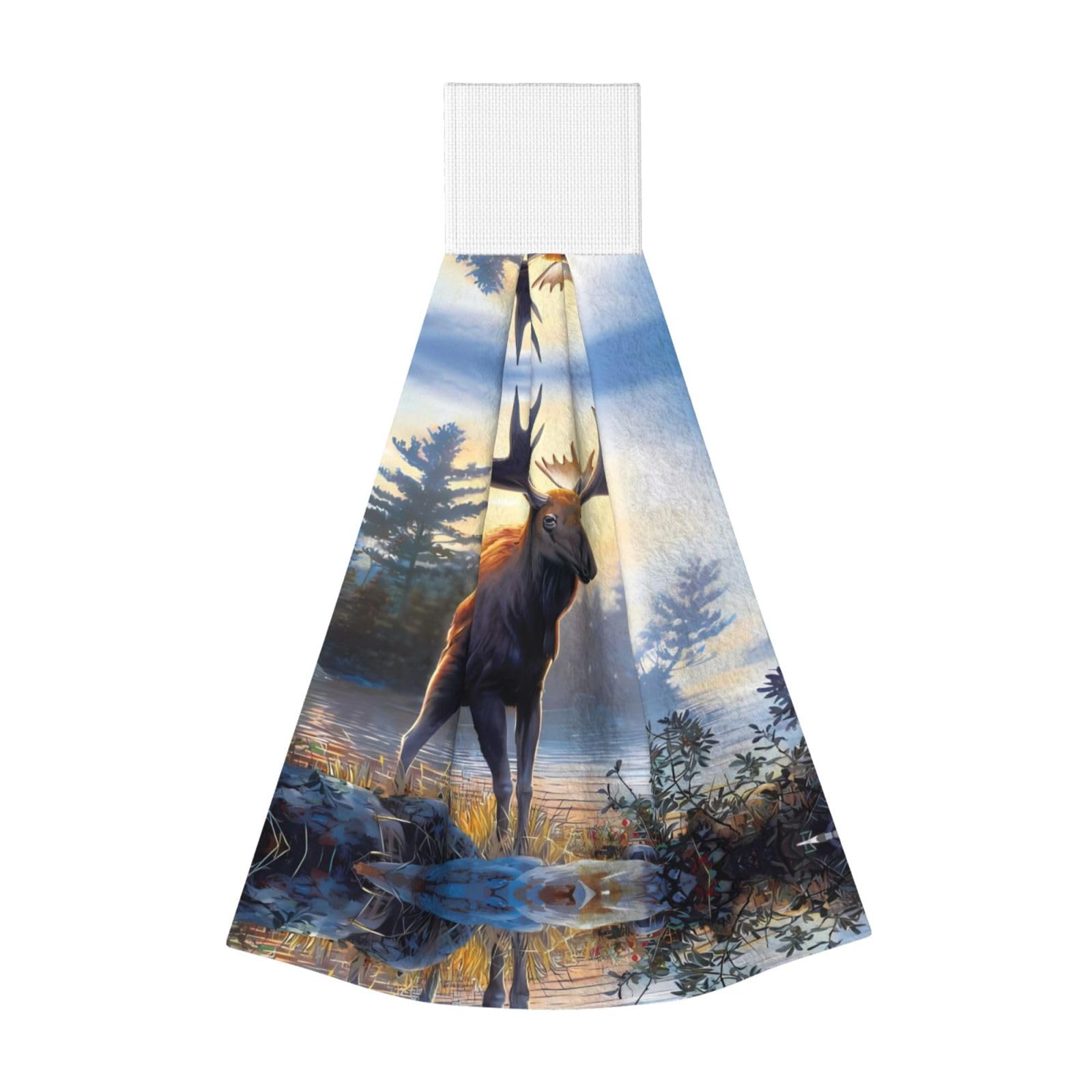 ZQYTGFDC Fall Deer Highly Absorbent Dish Towels Soft Coral Fleece Wipe